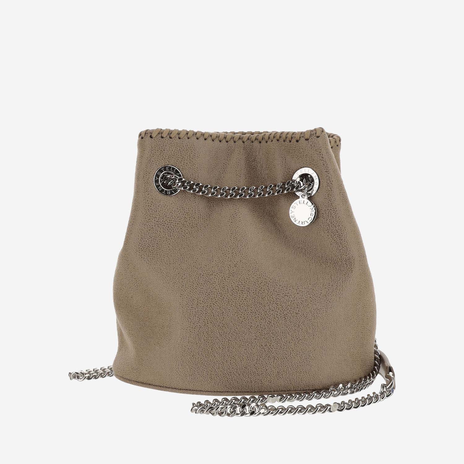 Shop Stella Mccartney Falabella Small Bucket Bag In Beige