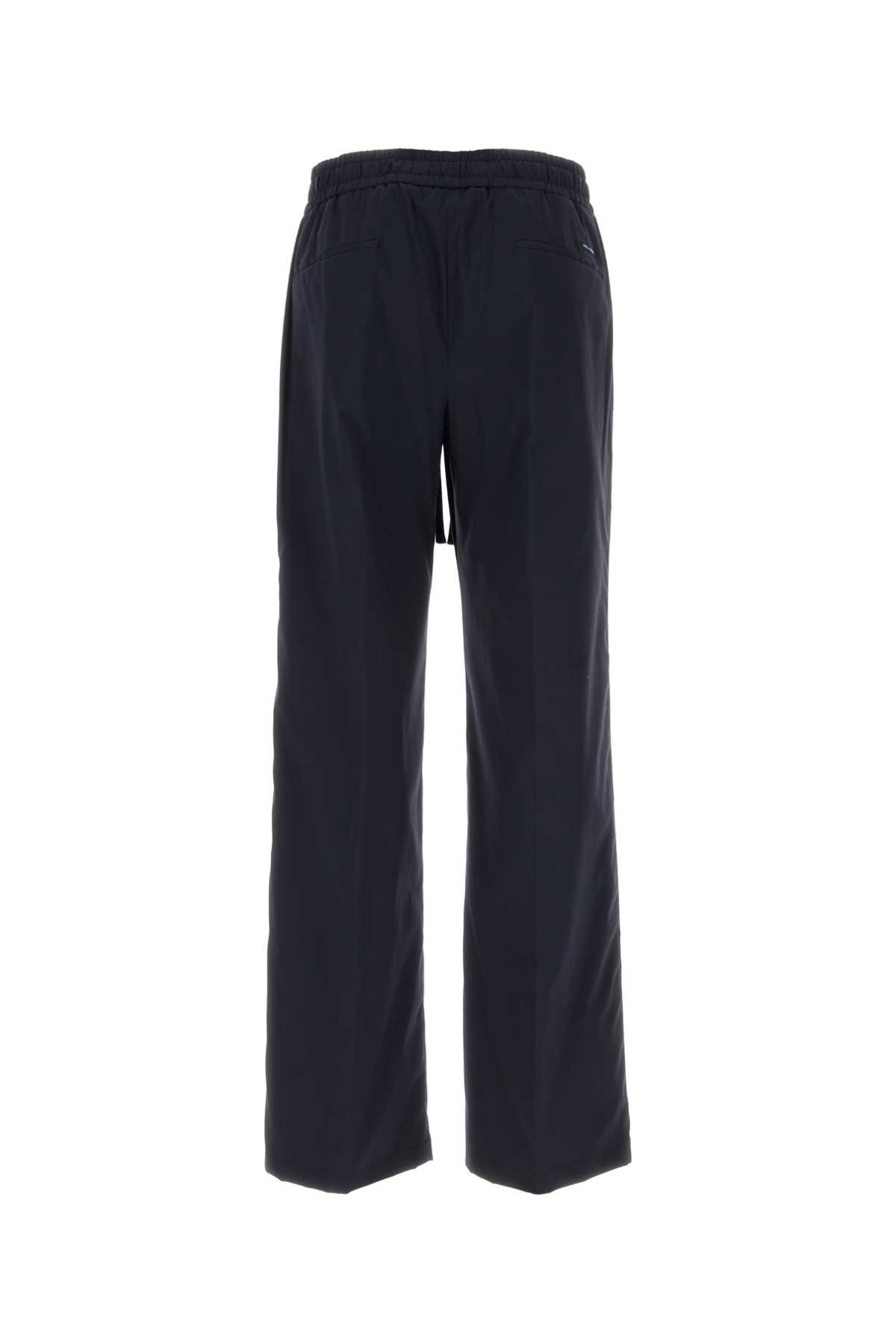 Dolce & Gabbana Navy Blue Stretch Nylon Pant In Bluscurissimo5