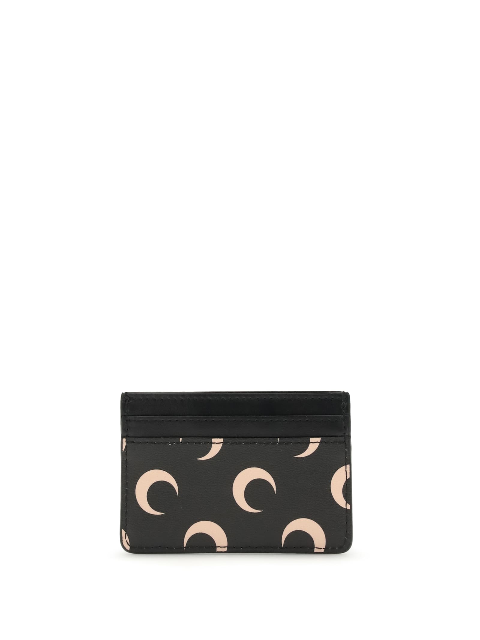 Marine Serre Moon Charm Card Holder In Brown