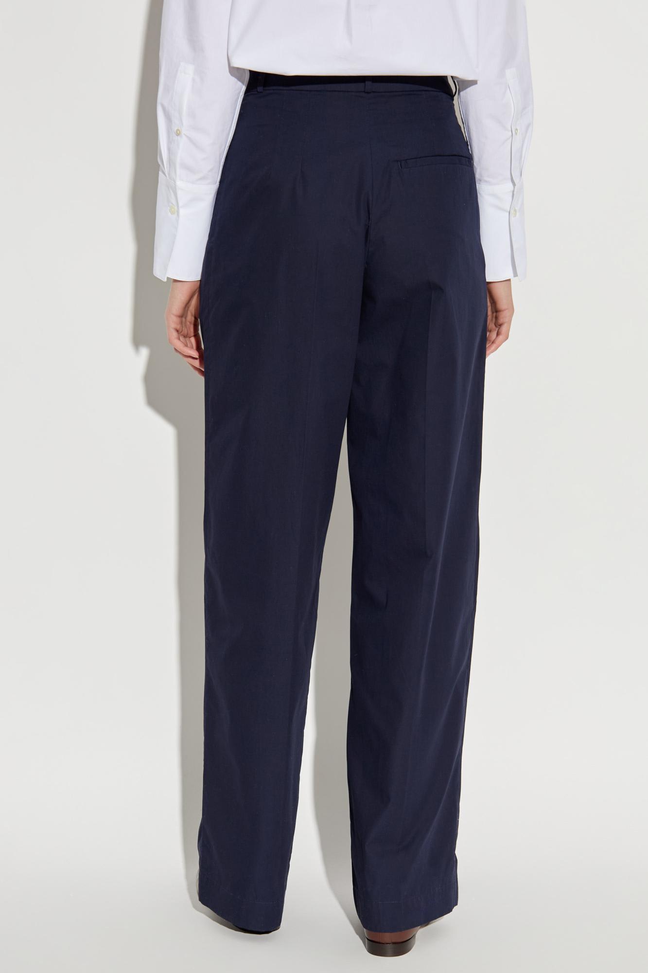 Apc A.p.c. High-waisted Cotton Trousers A.p.c. In Blue