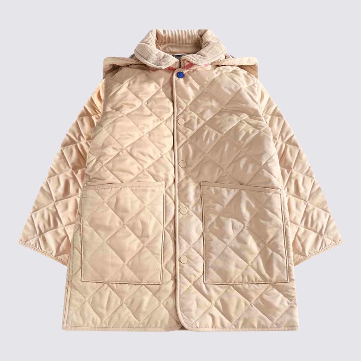 Shop Burberry Beige Down Jacket In Pale Stone