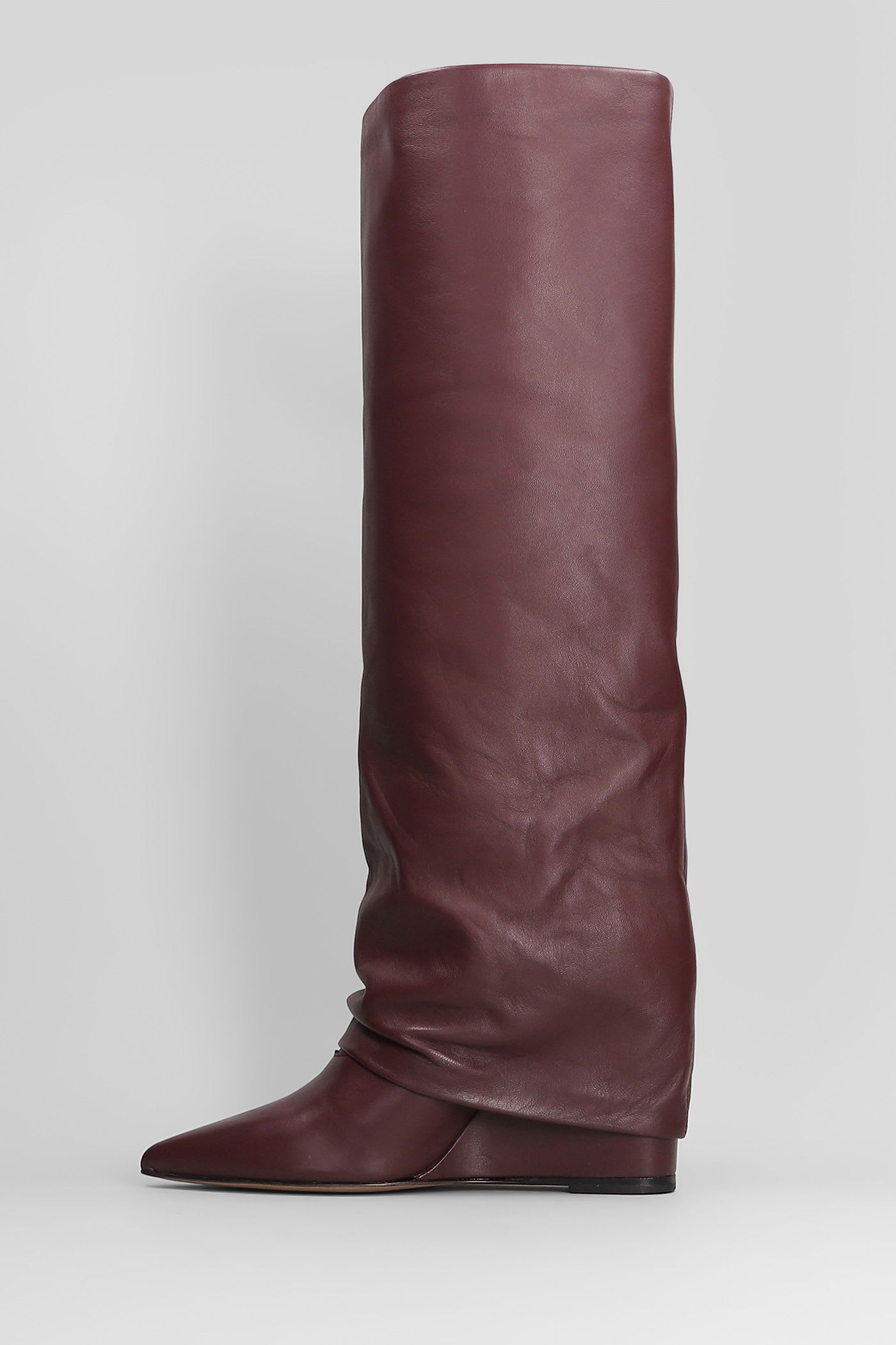 The Seller High Heels Boots In Bordeaux Leather In Multi