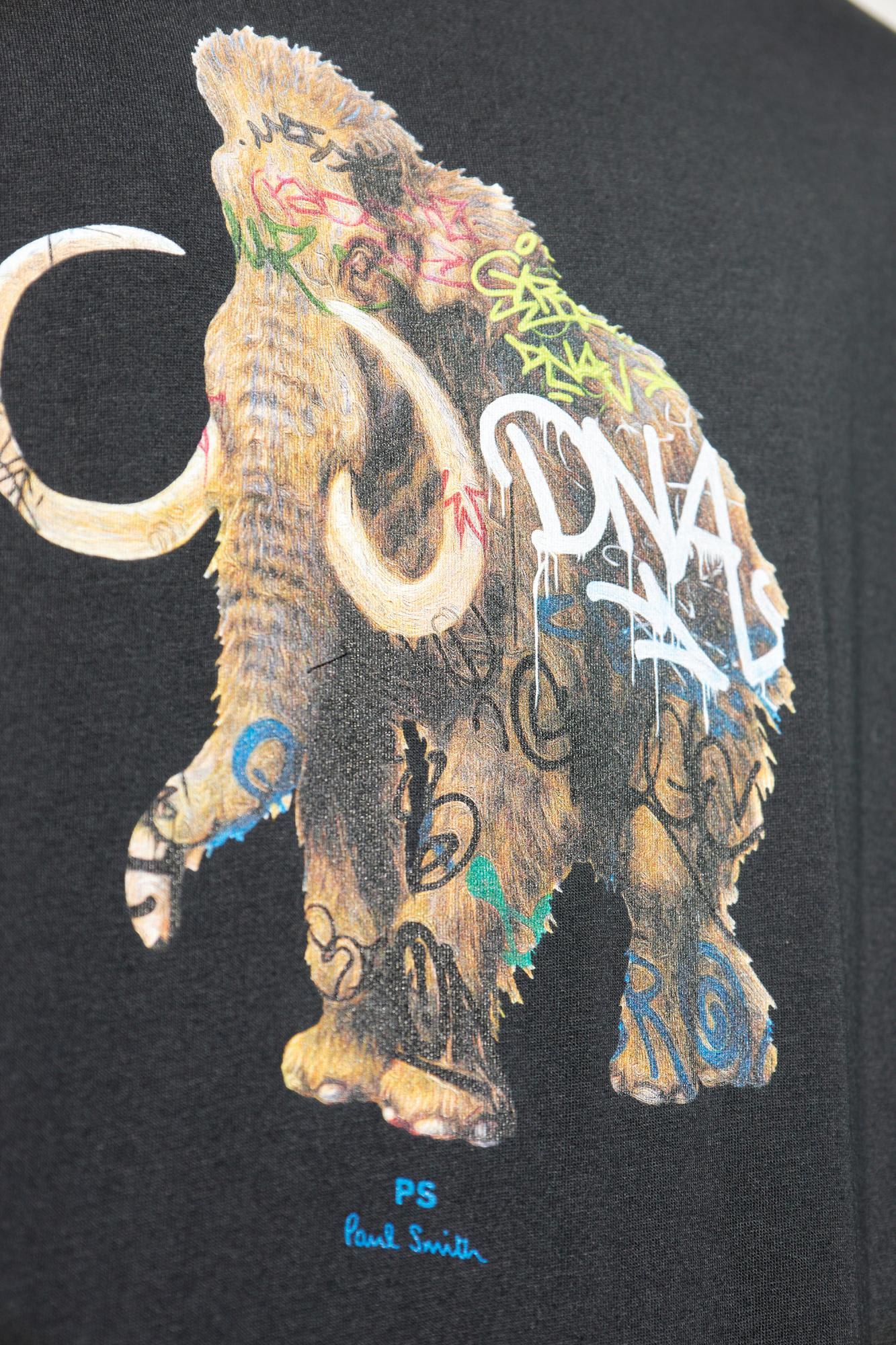 Ps By Paul Smith Graffiti Mammoth Cotton T Shirt In White