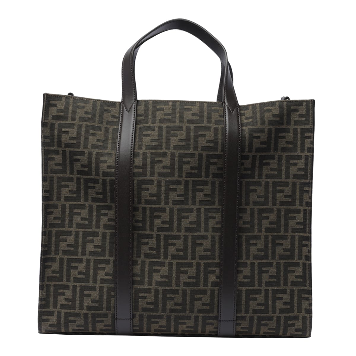 Shop Fendi Ff Logo Shopper In Brown