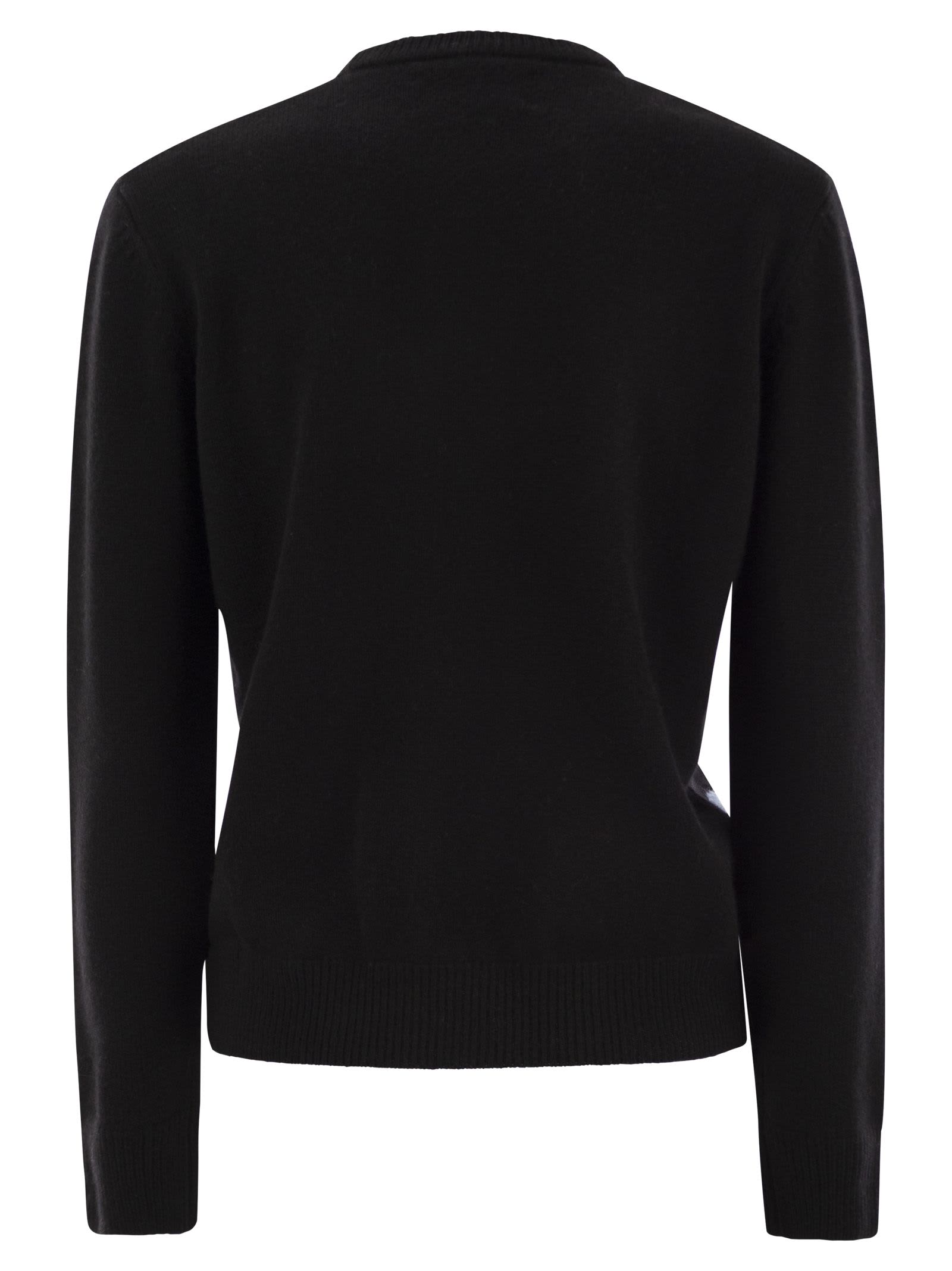 Mc2 Saint Barth Cortina Wool And Cashmere Blend Jumper In Navy