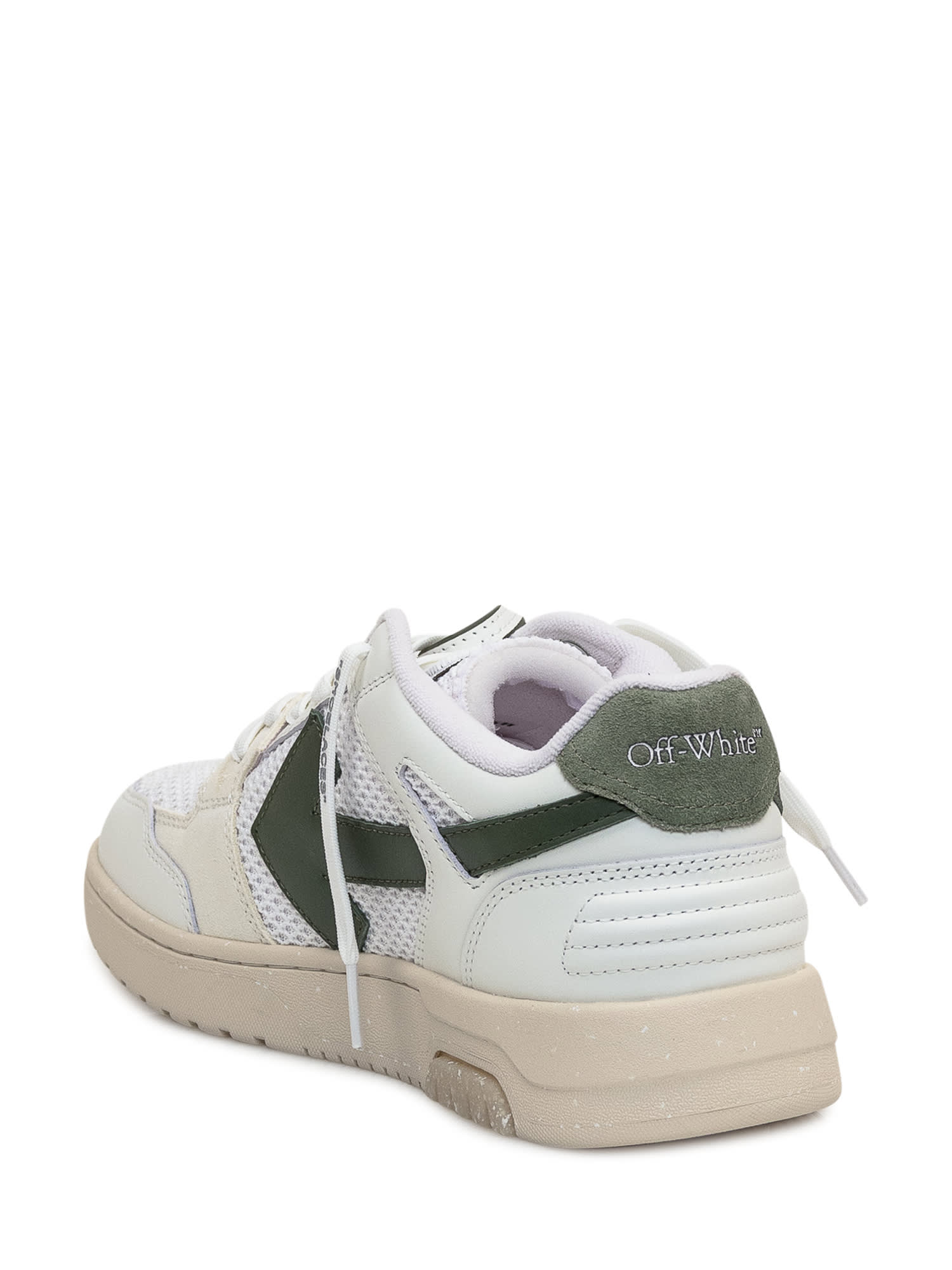 Shop Off-white Out Of Office Slim Sneaker In White-military Green