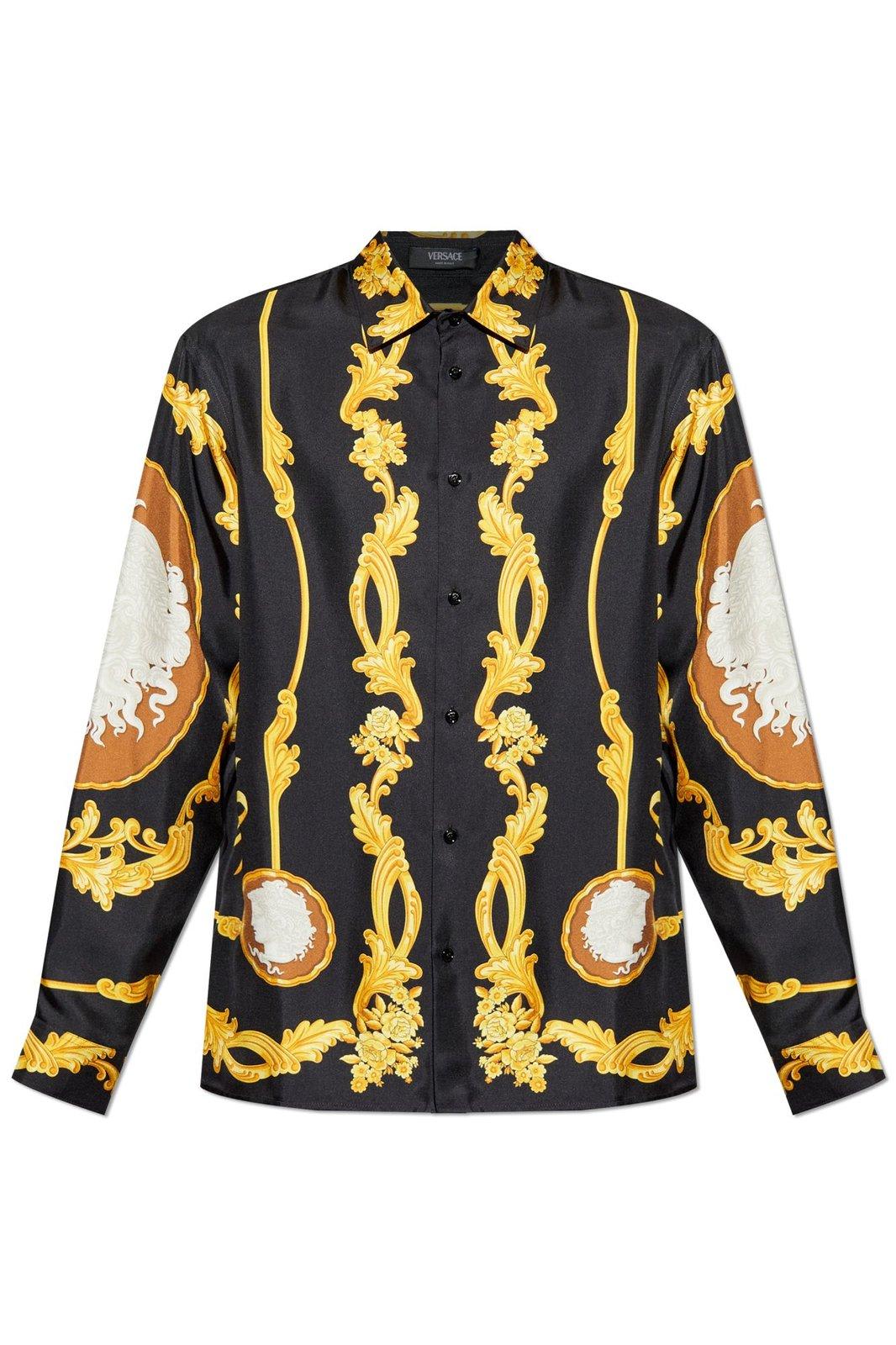 Versace Cameo Silk Long-sleeved Shirt