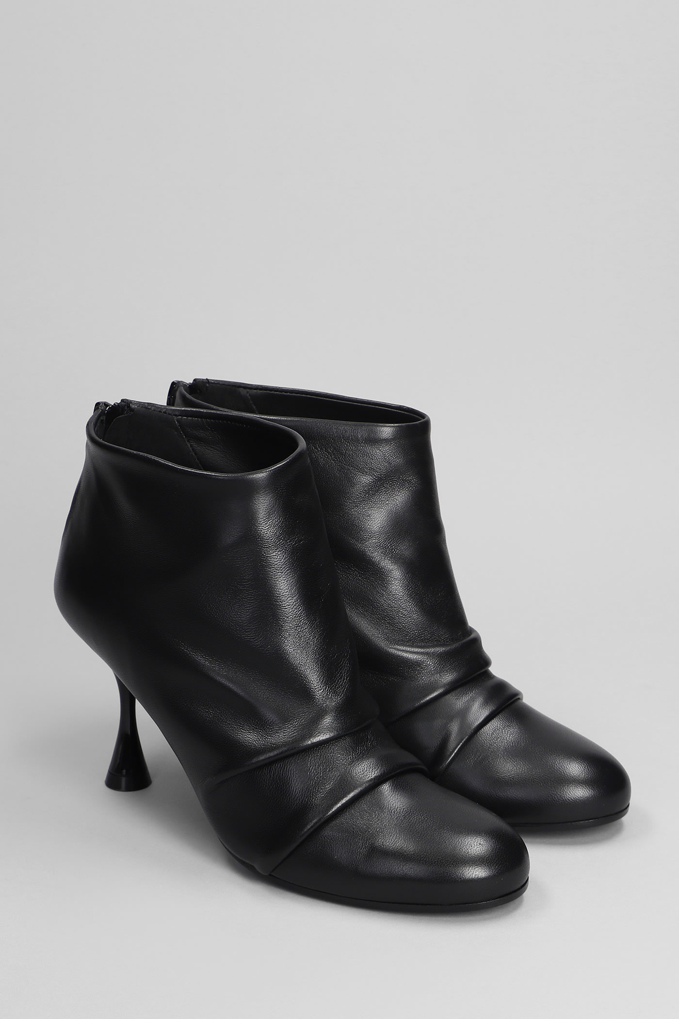 Shop Marc Ellis High Heels Ankle Boots In Black Leather