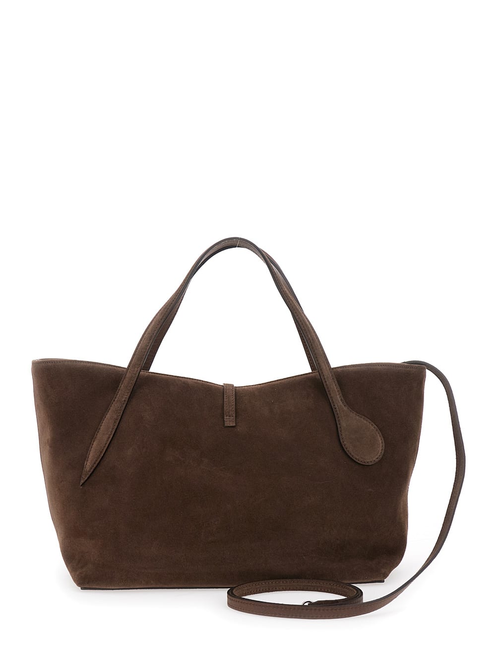 Little Liffner Petite Penne Tote Silver Hardware In Brown