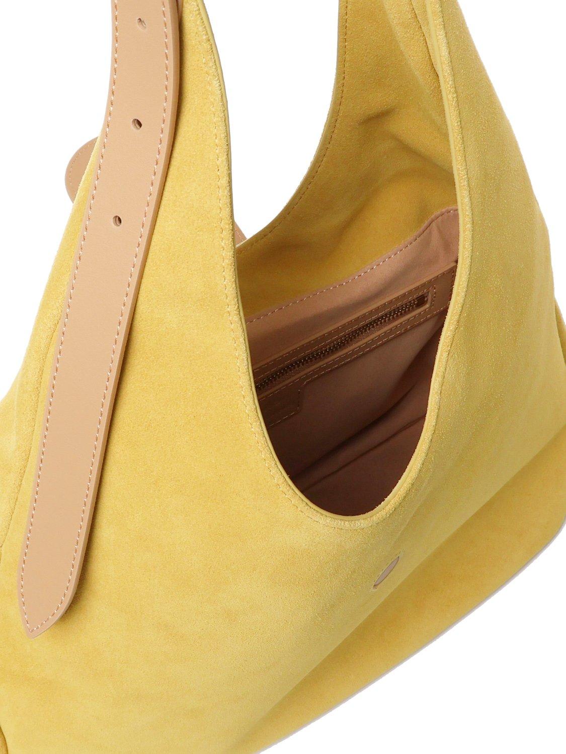 Shop Pinko Love Birds Foldover Top Shoulder Bag In Giallo Sole-antique Gold
