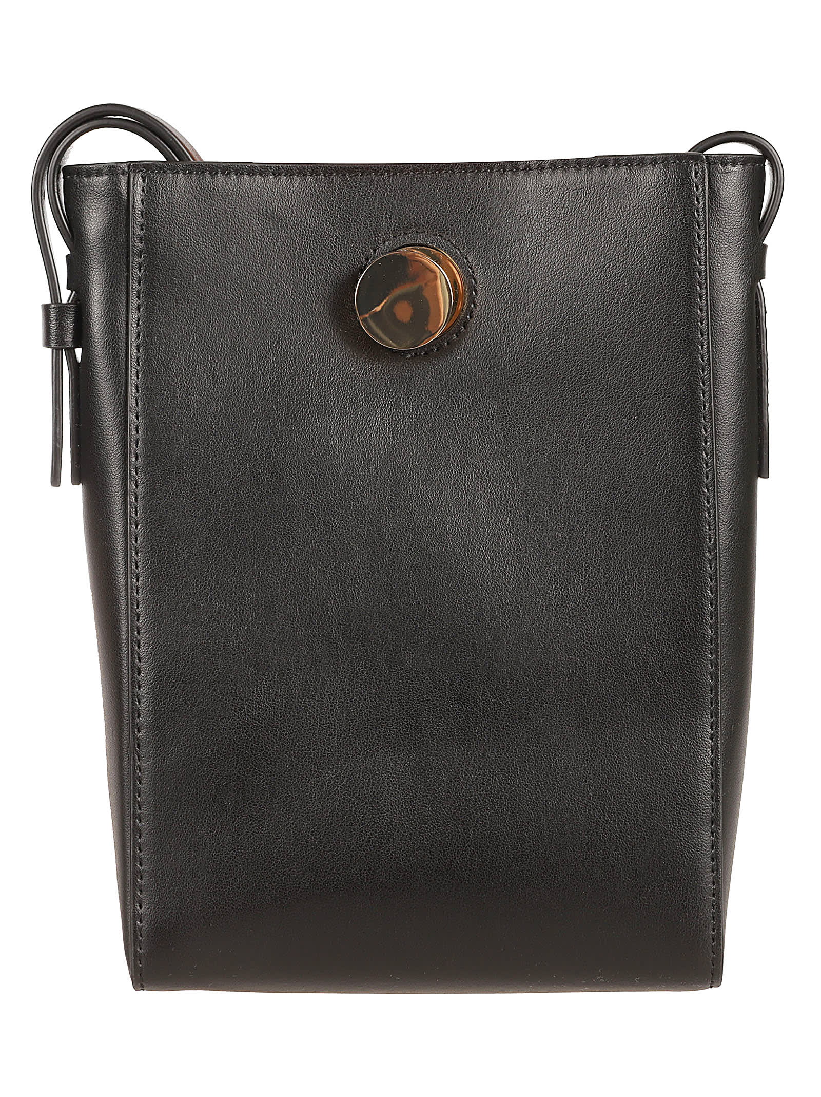 Shop Fabiana Filippi Leather Mini Shoulder Bag In Black