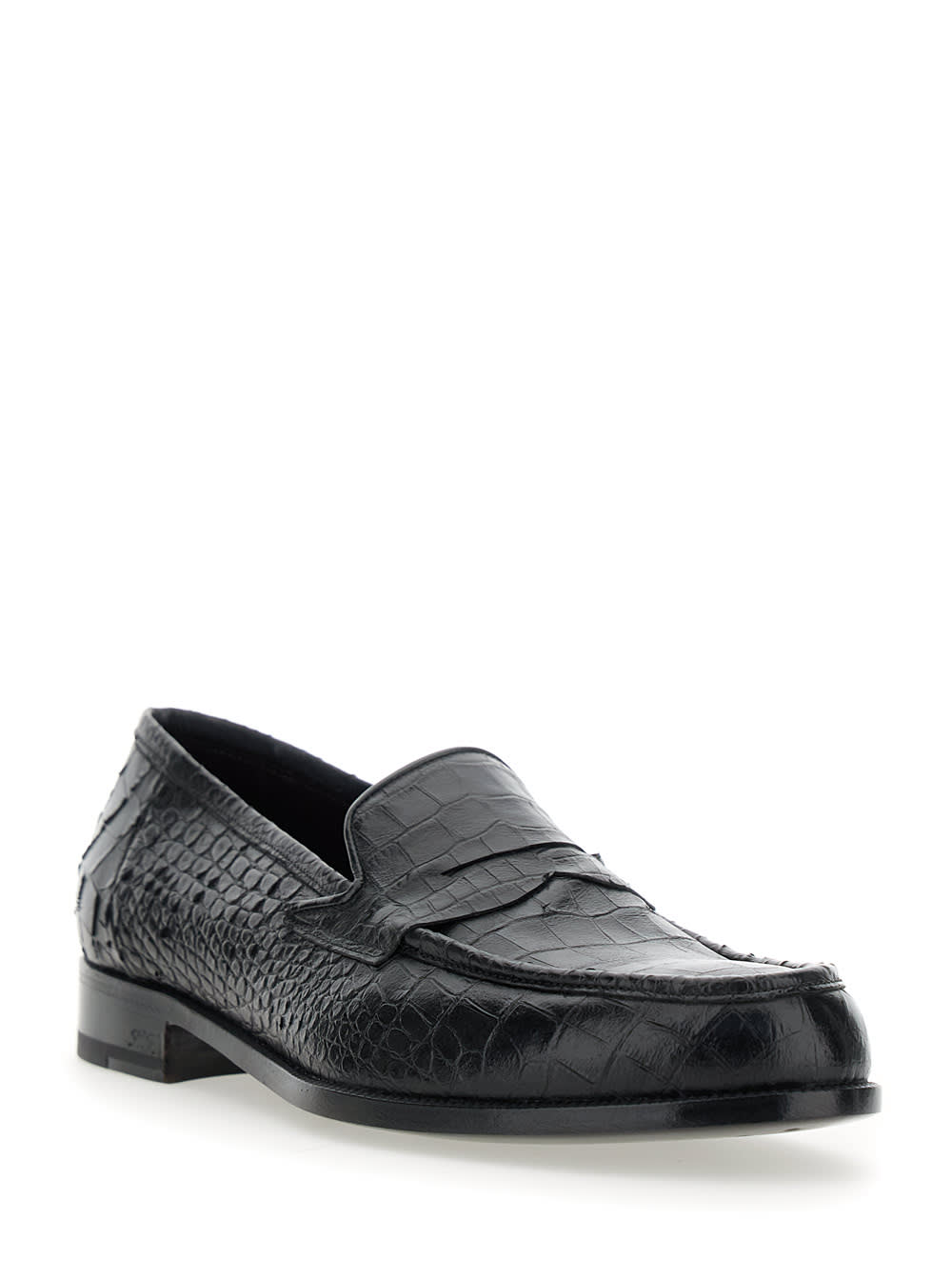 Lidfort 'luisiana' Bordeaux Loafers With Embossed Crocodile Effect