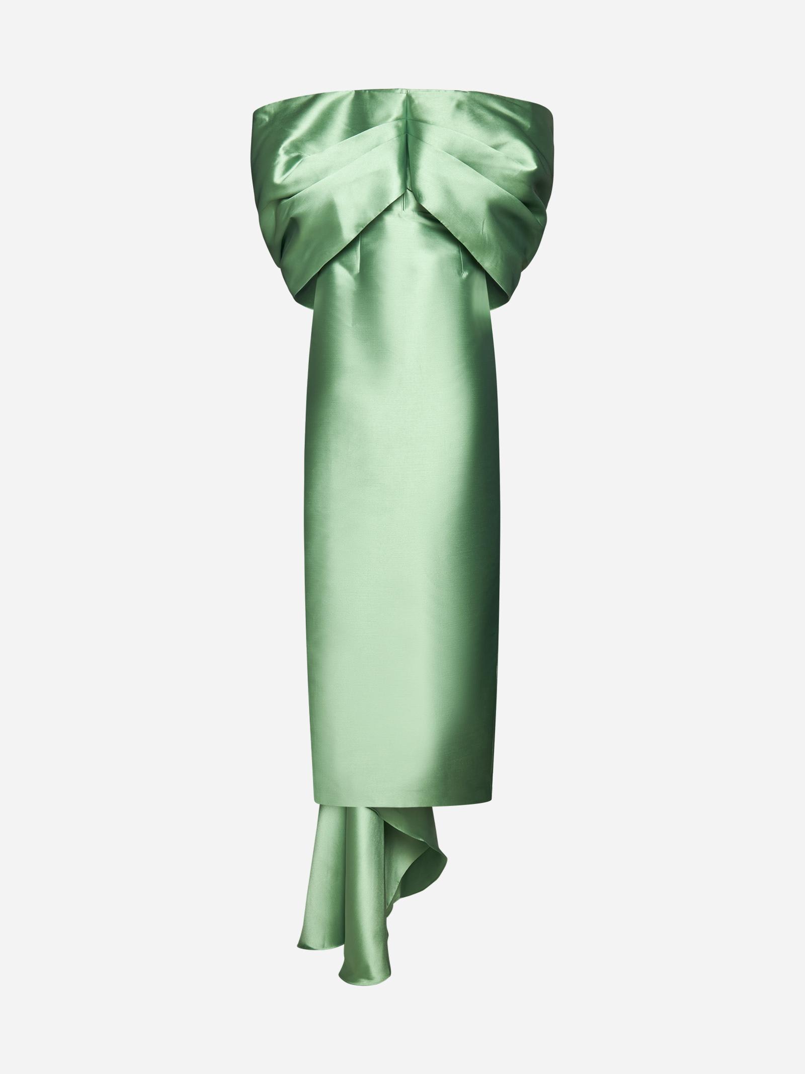 Shop Solace London Delphina Satin Maxi Dress In Green