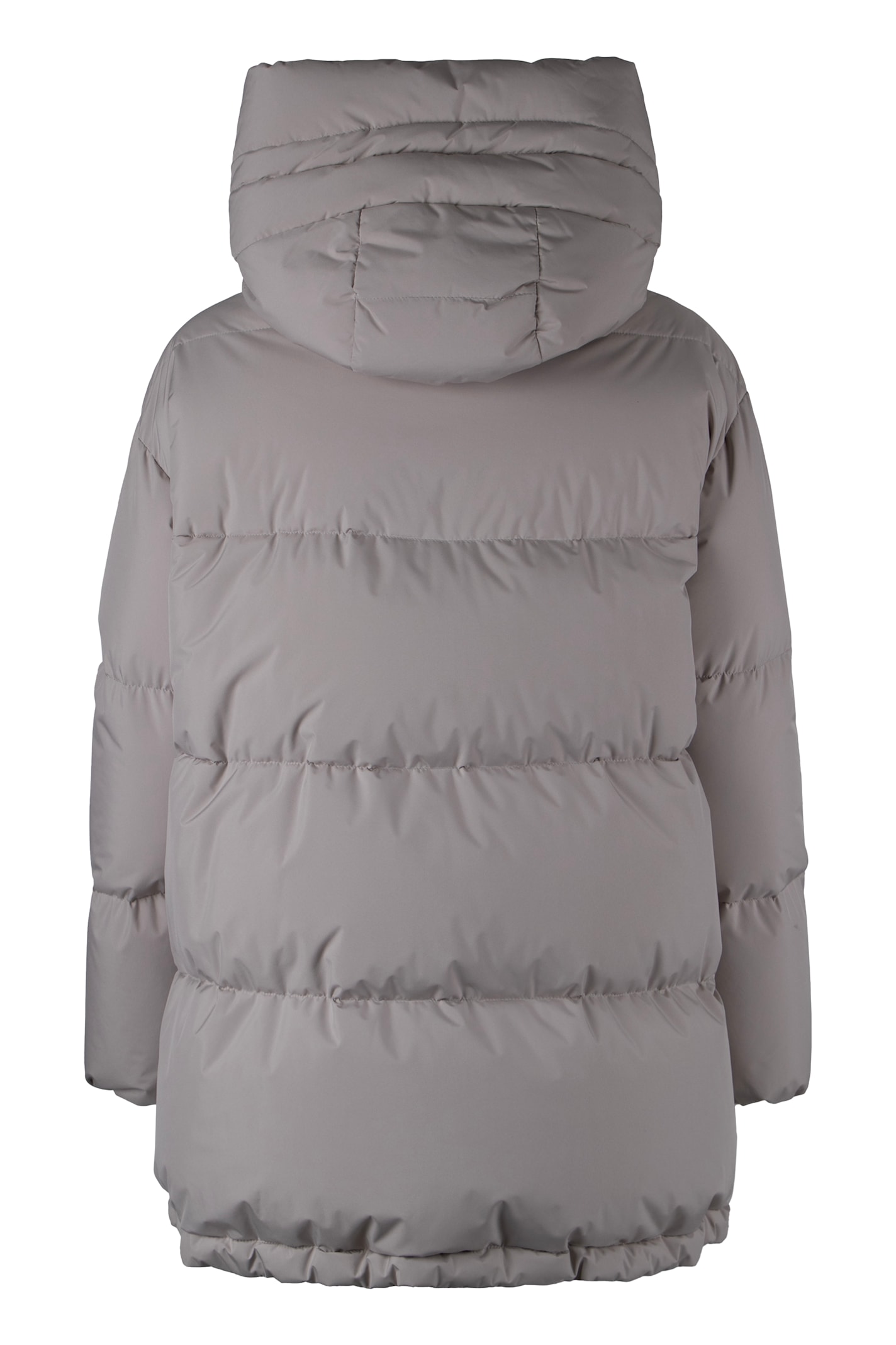 Moorer Calliope Hooded Short Down Jacket In Grey
