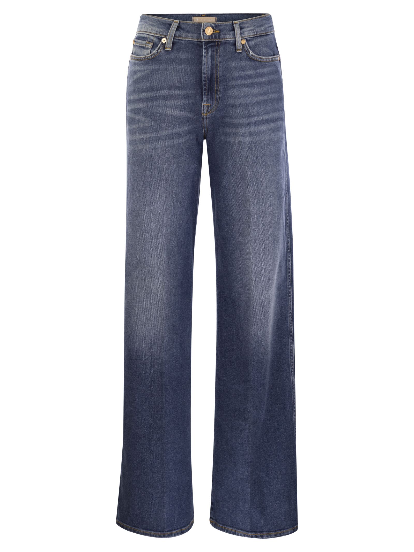 Shop 7 For All Mankind Lotta Luxe Vintage - High Waisted Jeans In Blue