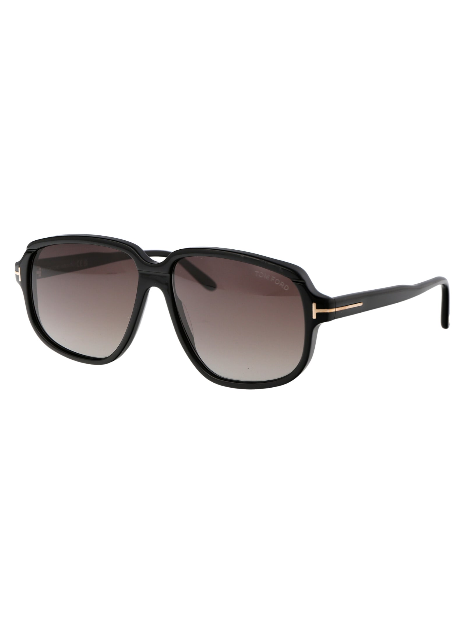 Shop Tom Ford Anton Sunglasses In 01b Nero Lucido / Fumo Grad