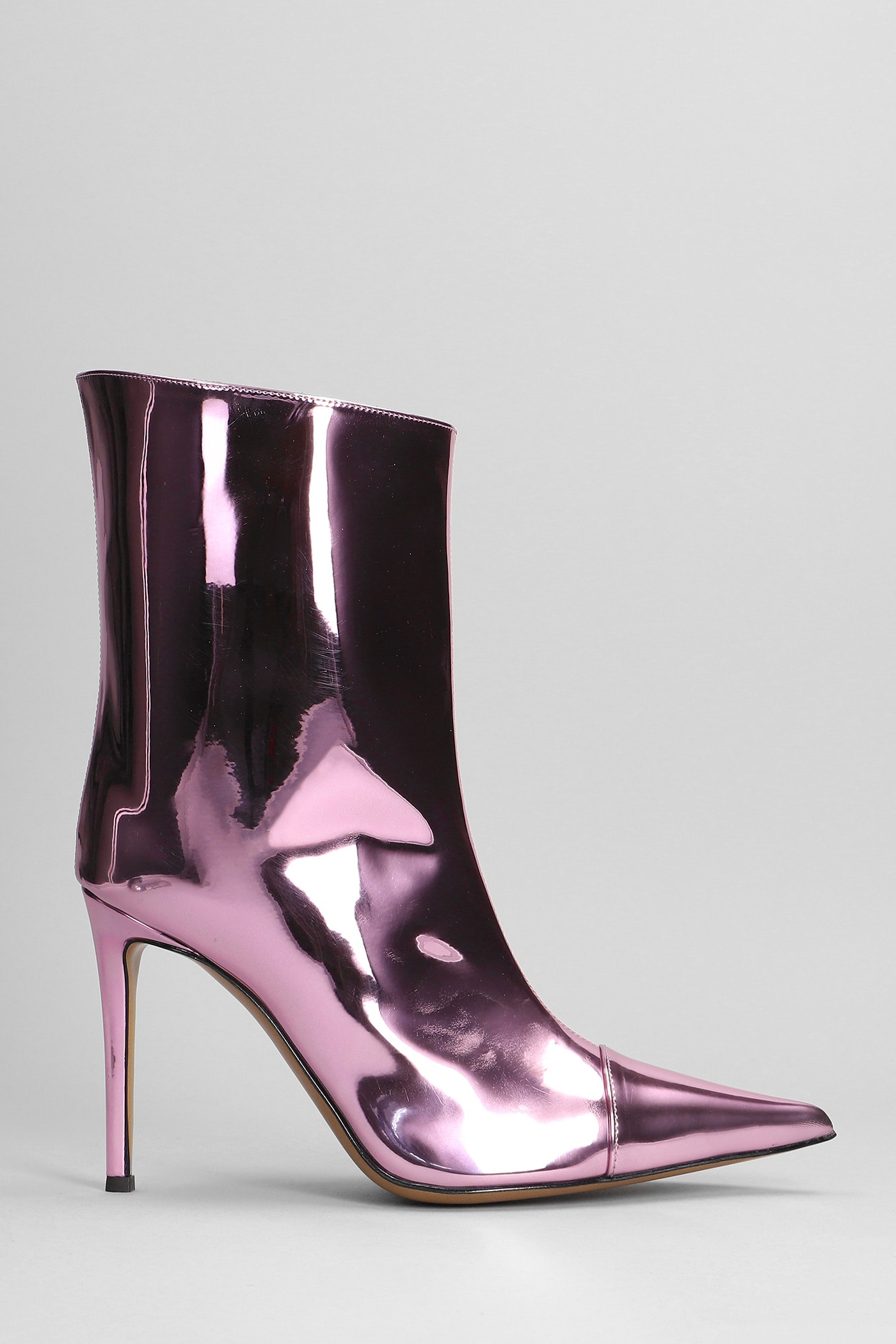 Alexandre Vauthier High Heels Ankle Boots In Rose-pink Polyuretan