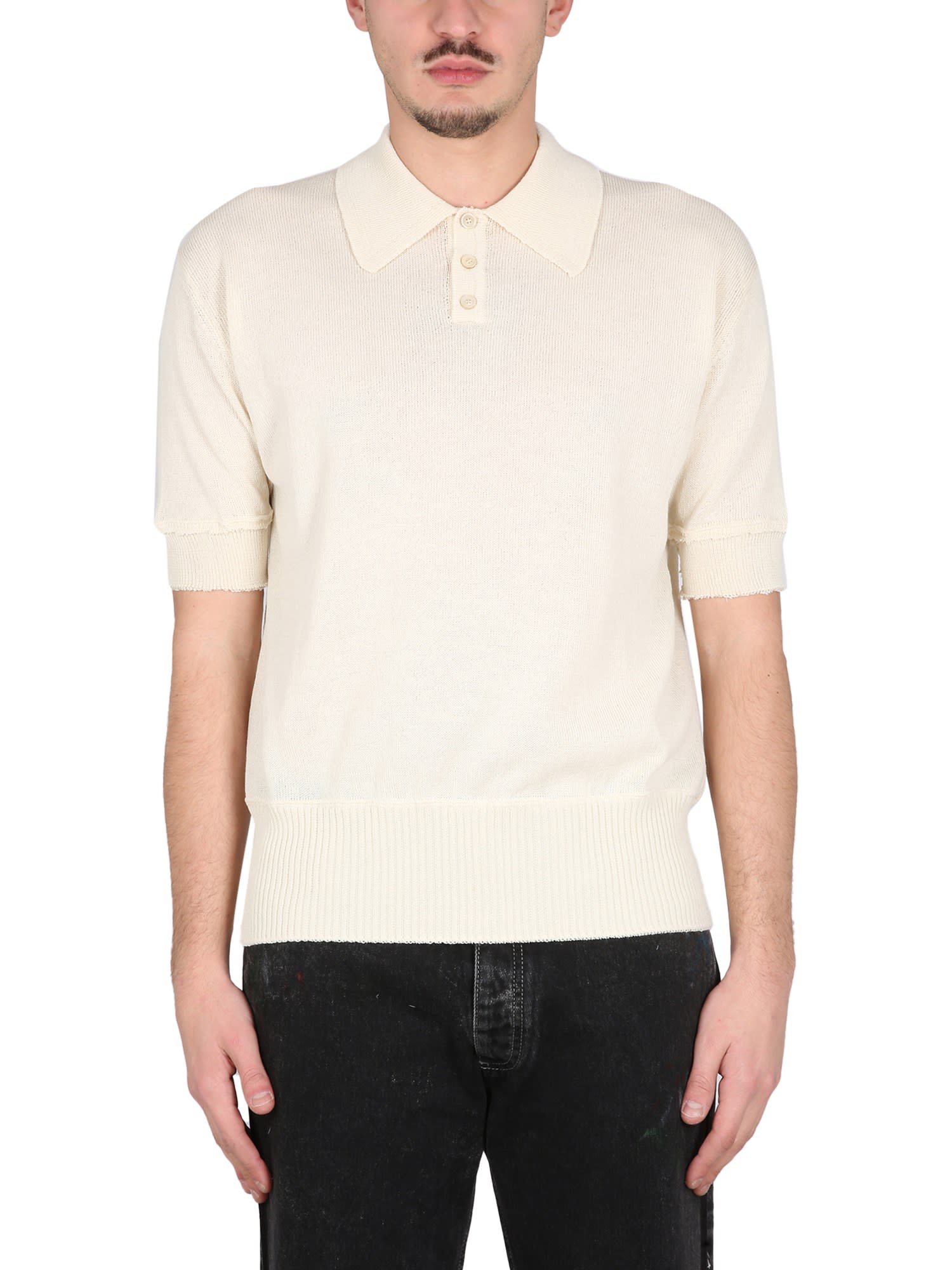 MAISON MARGIELA WOOL BLEND POLO SHIRT