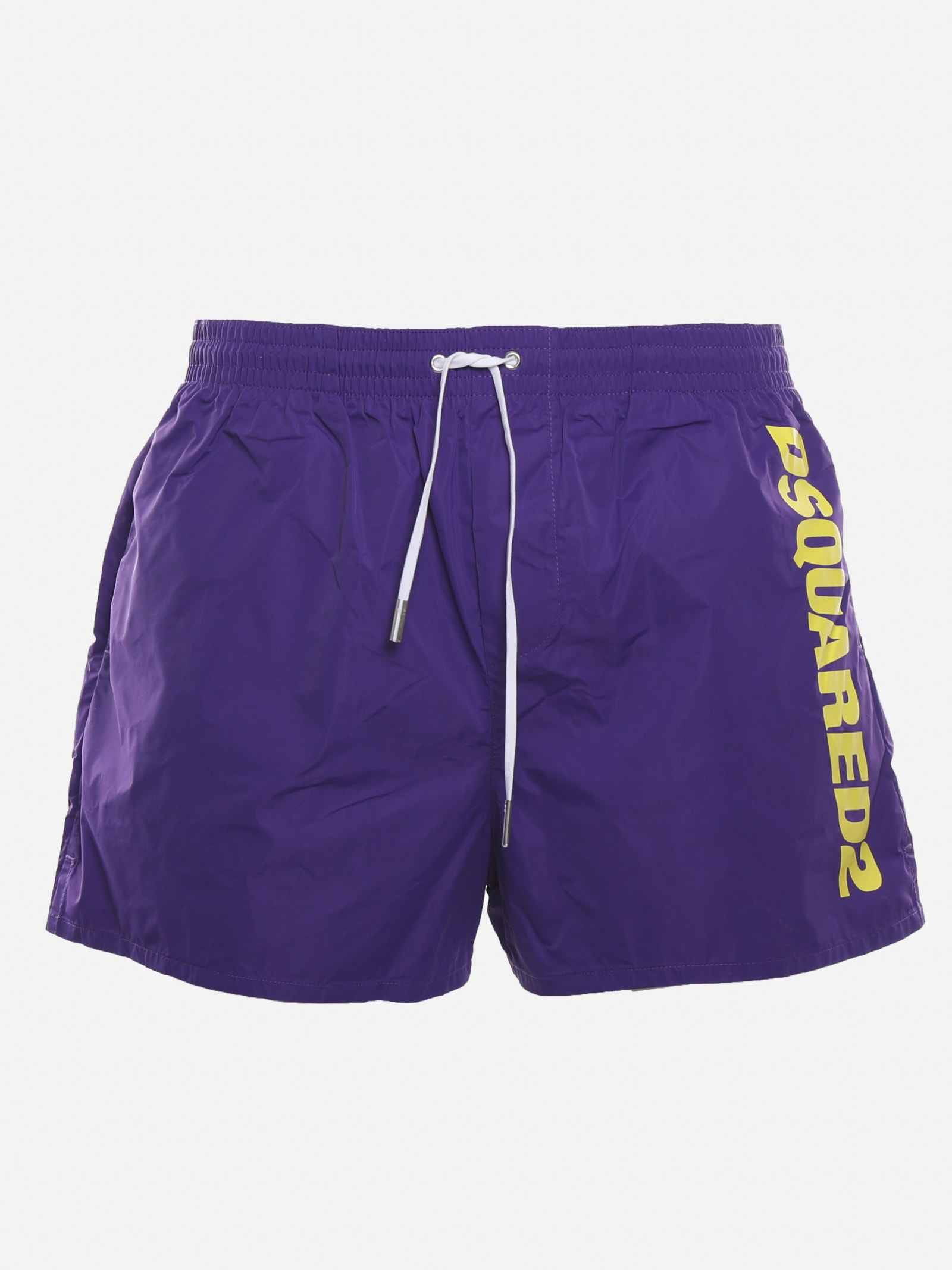 Dsquared2 Swimsuit With Contrasting Side Logo In Purple