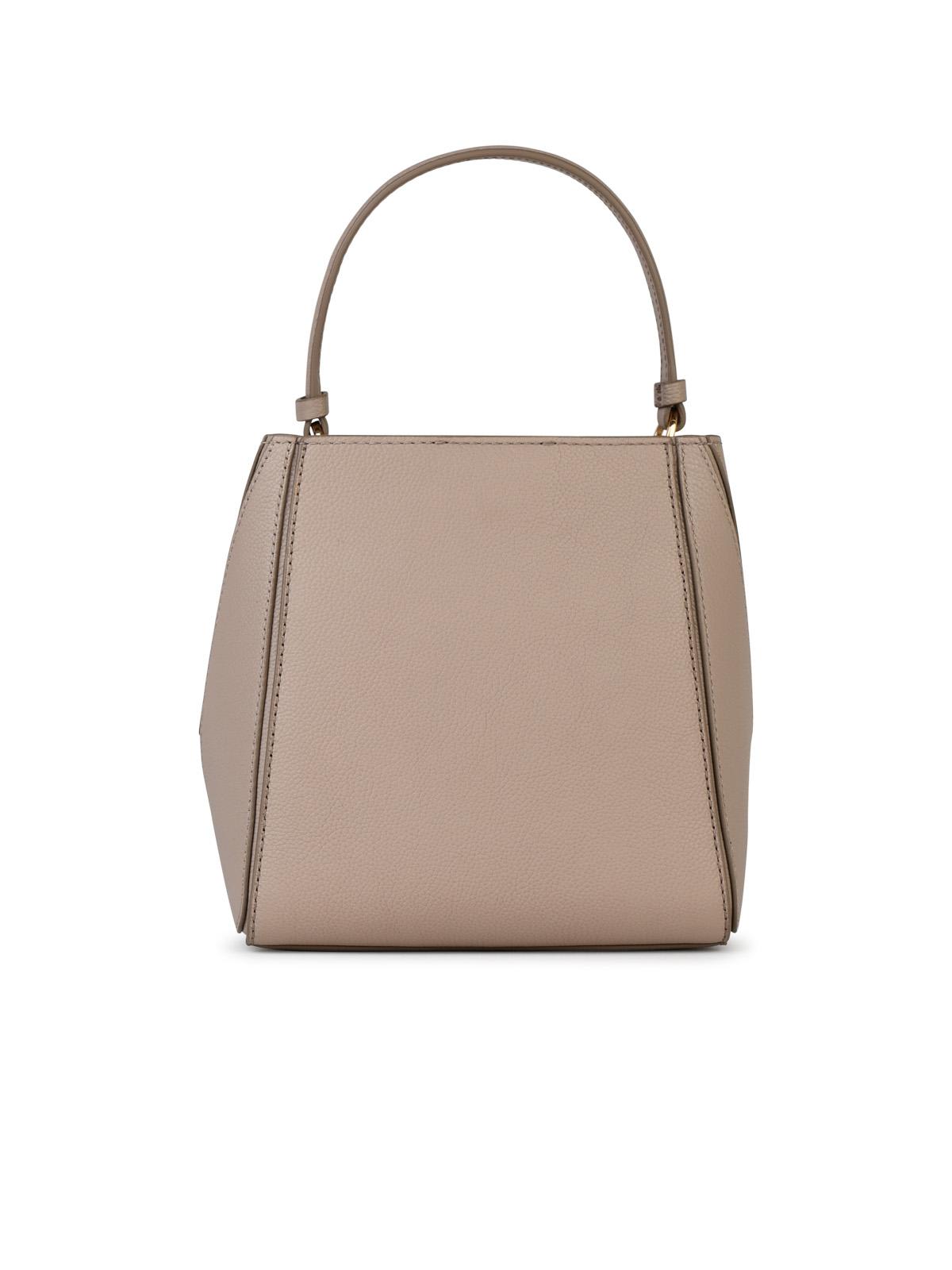 Shop Tory Burch Mcgraw Small Bucket Bag In Nude Leather In Fresh Clay