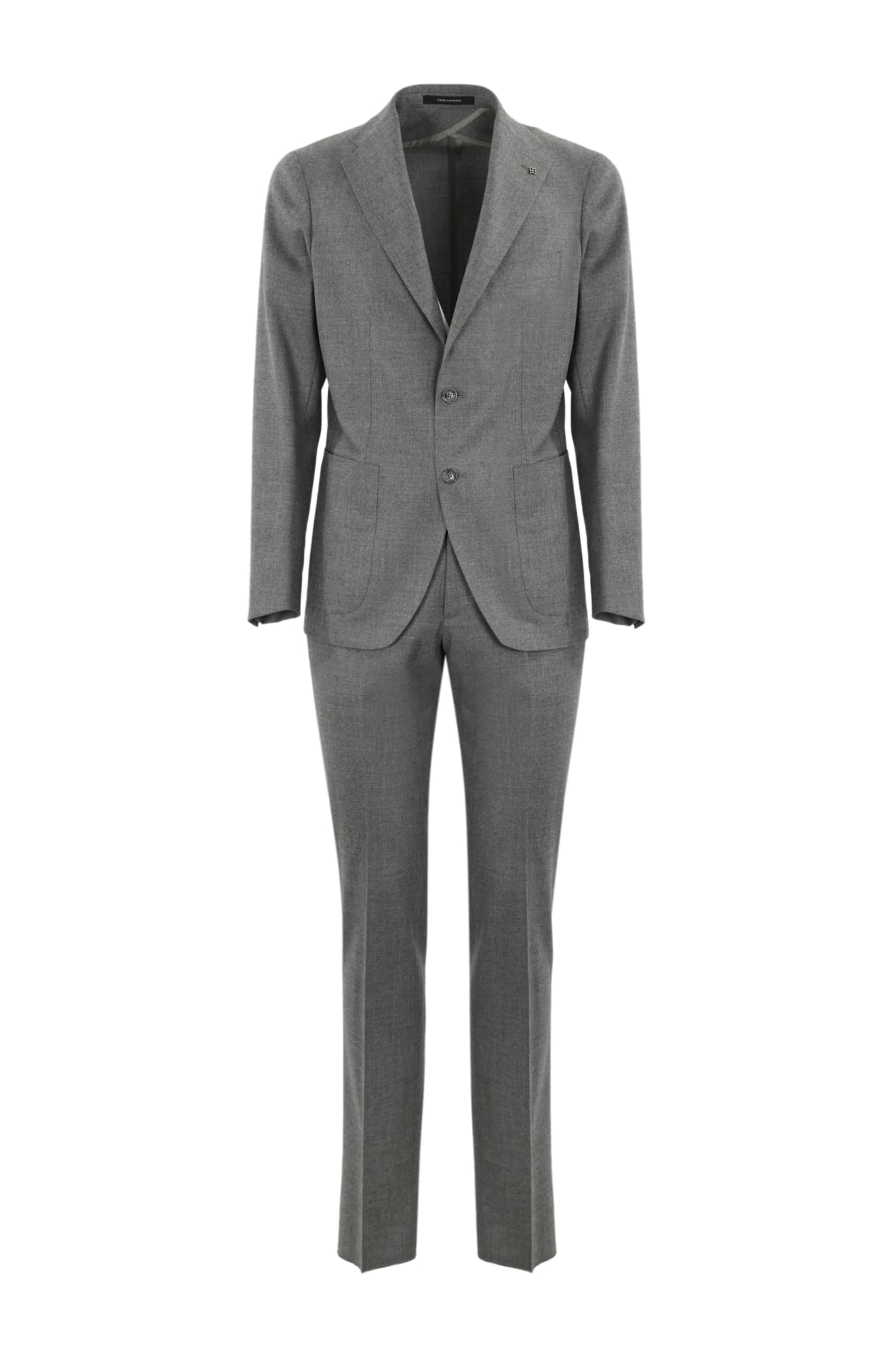 Shop Tagliatore Single-breasted Gray Wool Suit In Grigio