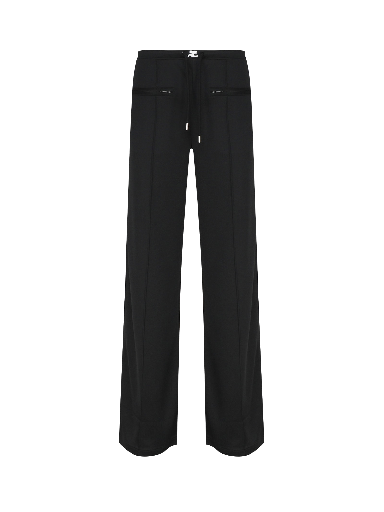 COURRÈGES BLACK STRETCH TROUSERS 