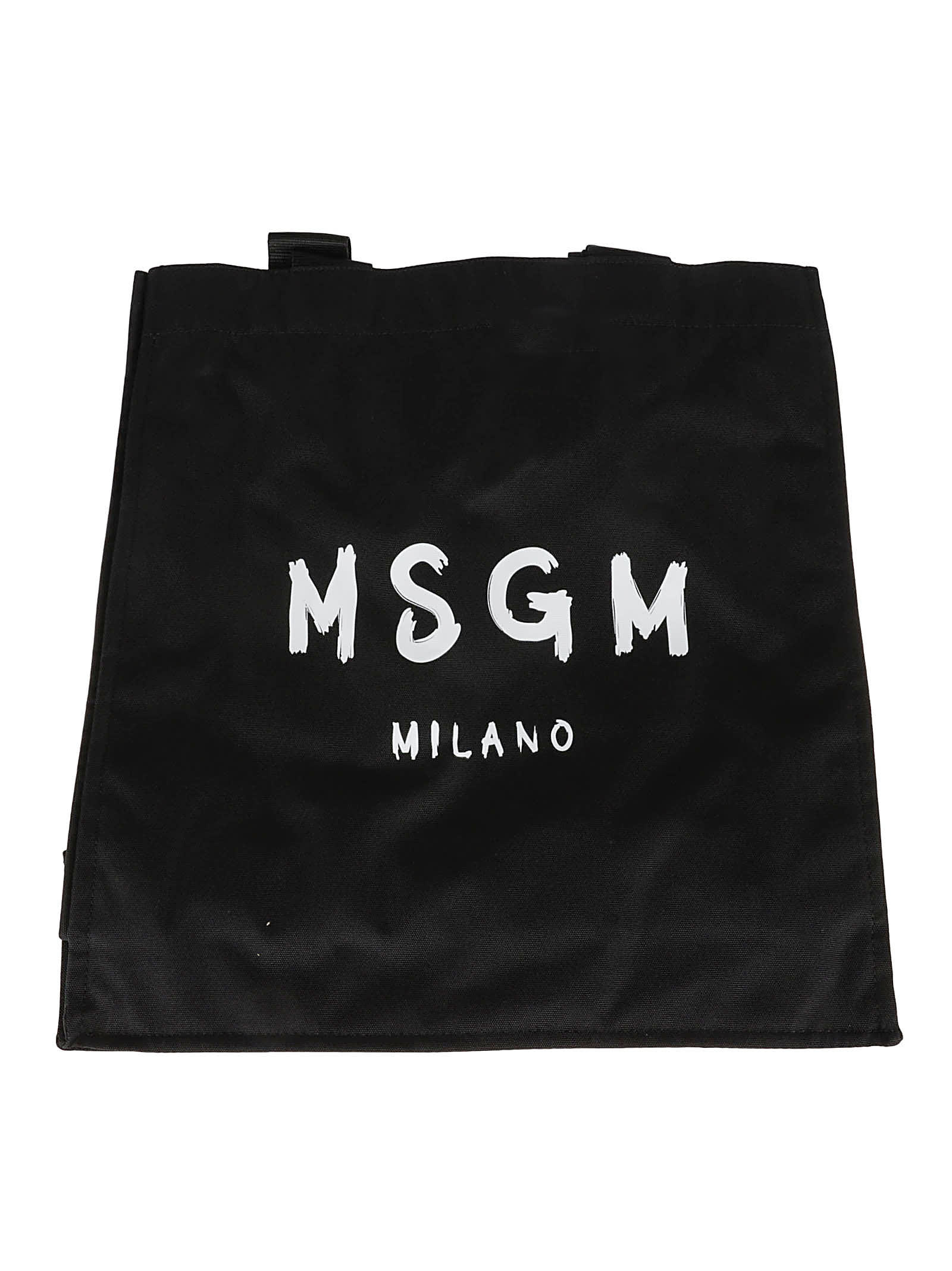 Msgm Milano Tote In Black