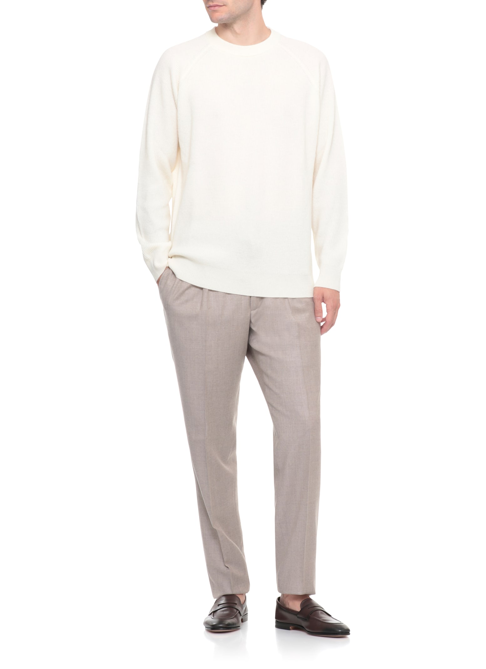 Incotex Pleated Front Straight Leg Trousers In Brown