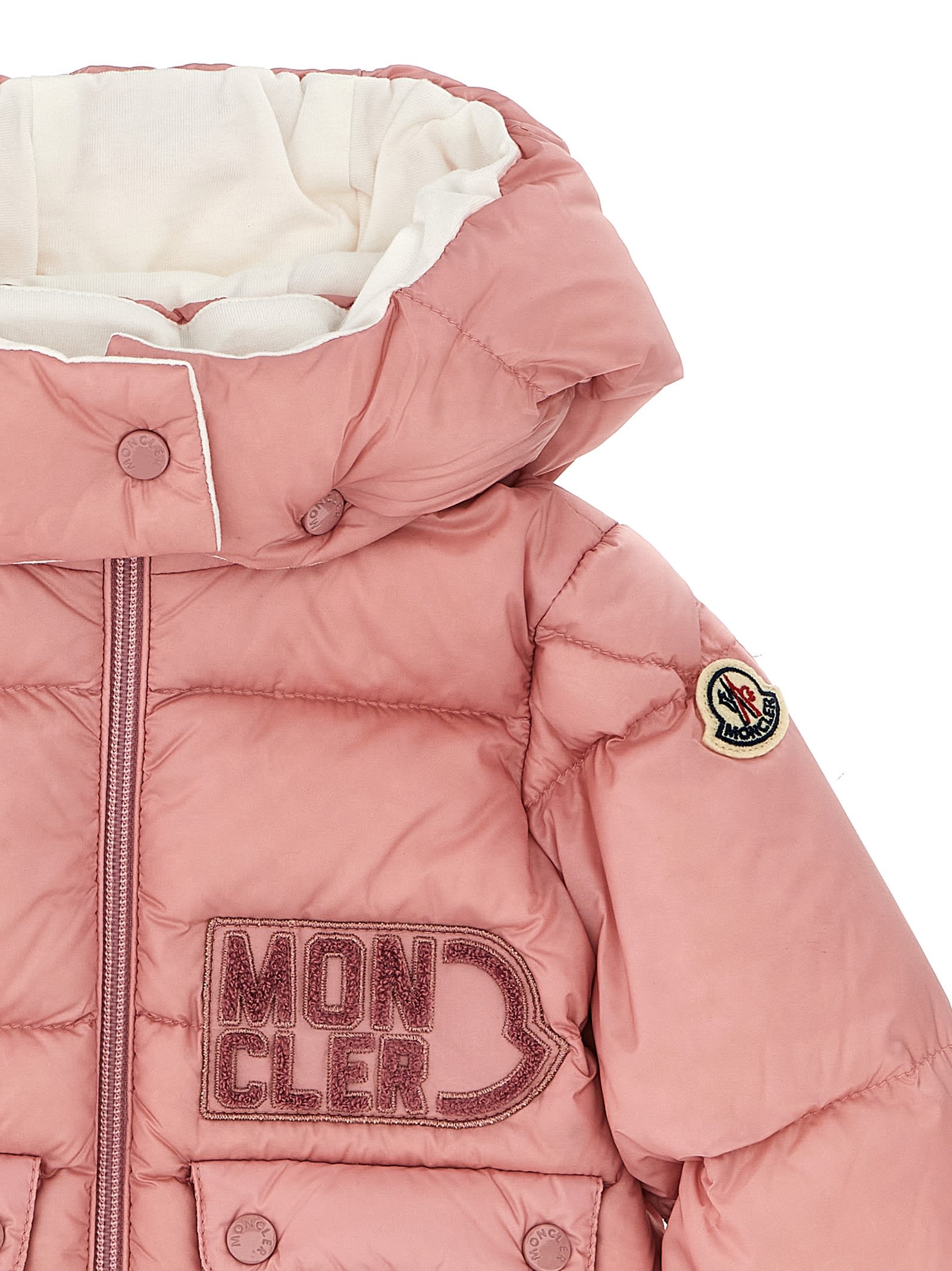 Shop Moncler Abbaye Down Jacket In Pink