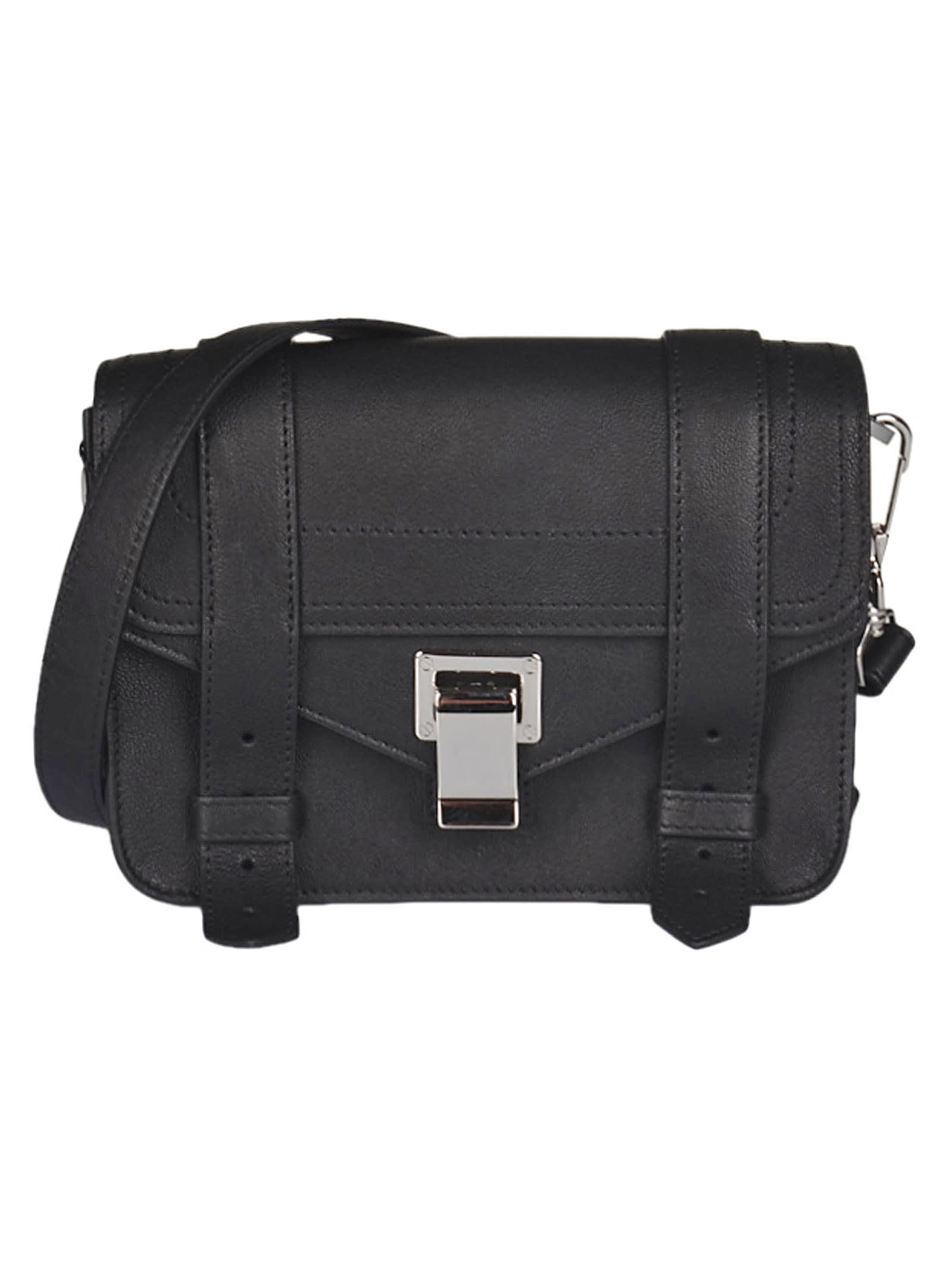 Proenza Schouler Snap-lock Detachable Strap Envelope Shoulder Bag In Black