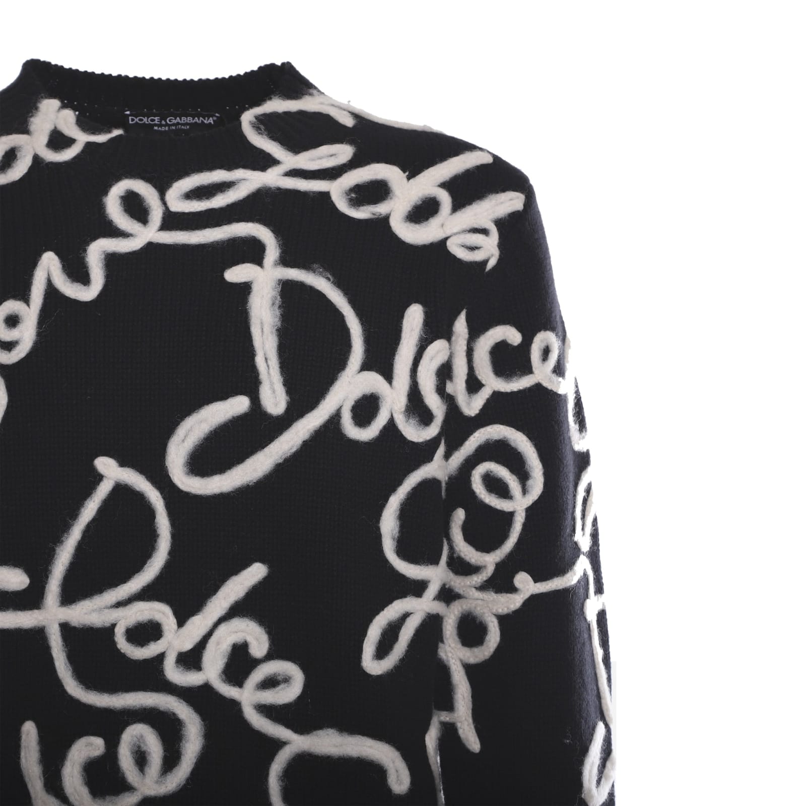 Shop Dolce & Gabbana Wool And Cashmere Logo Sweater In Black