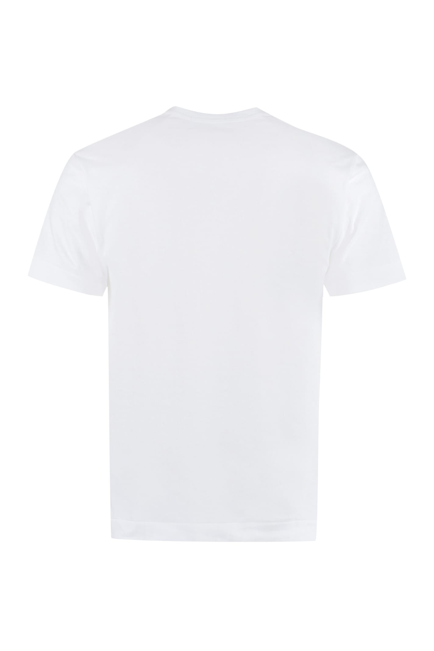 Shop Comme Des Garçons Play Printed Cotton T-shirt In White