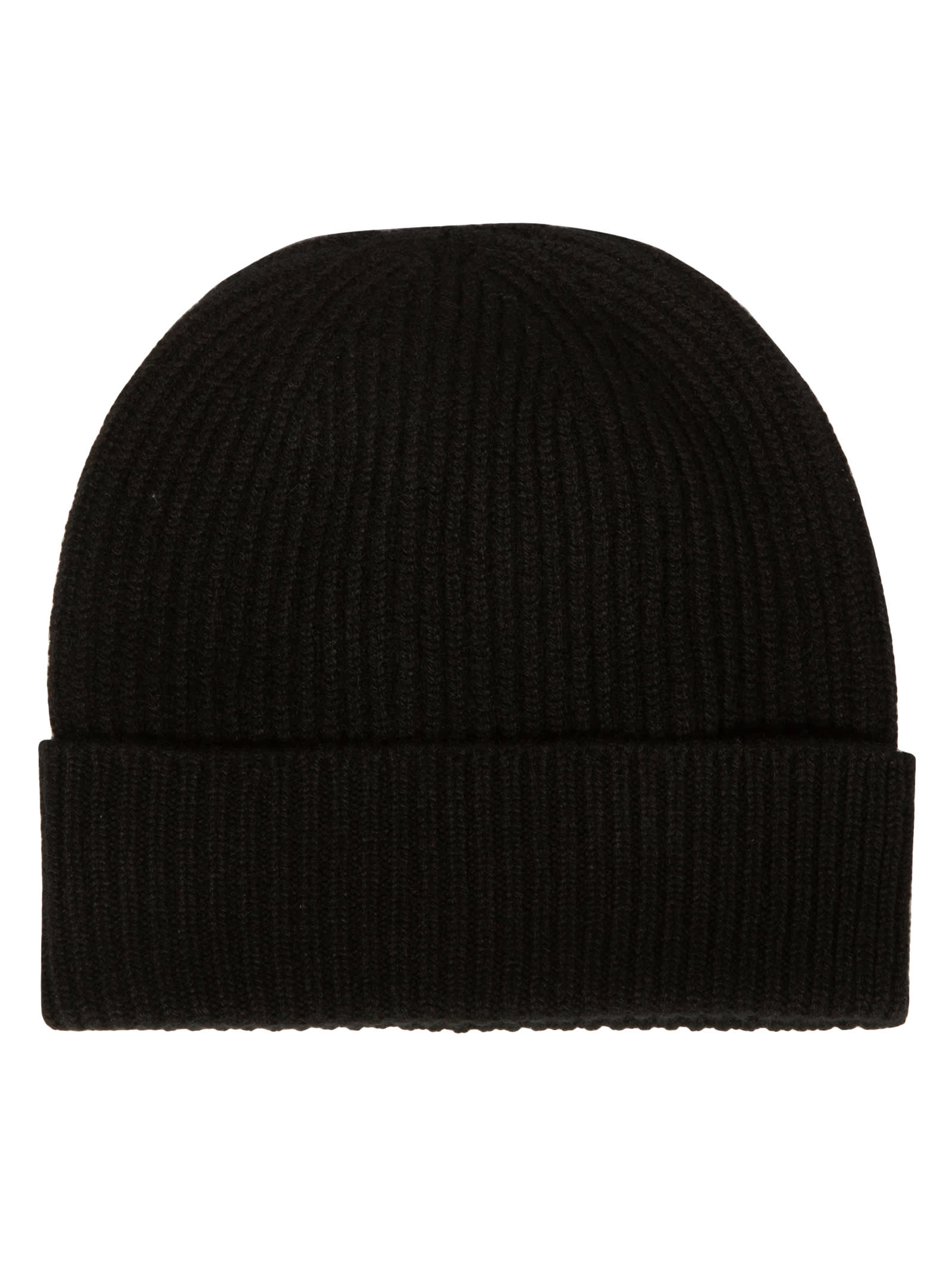 Malo Ribbed Knit Beanie In Black