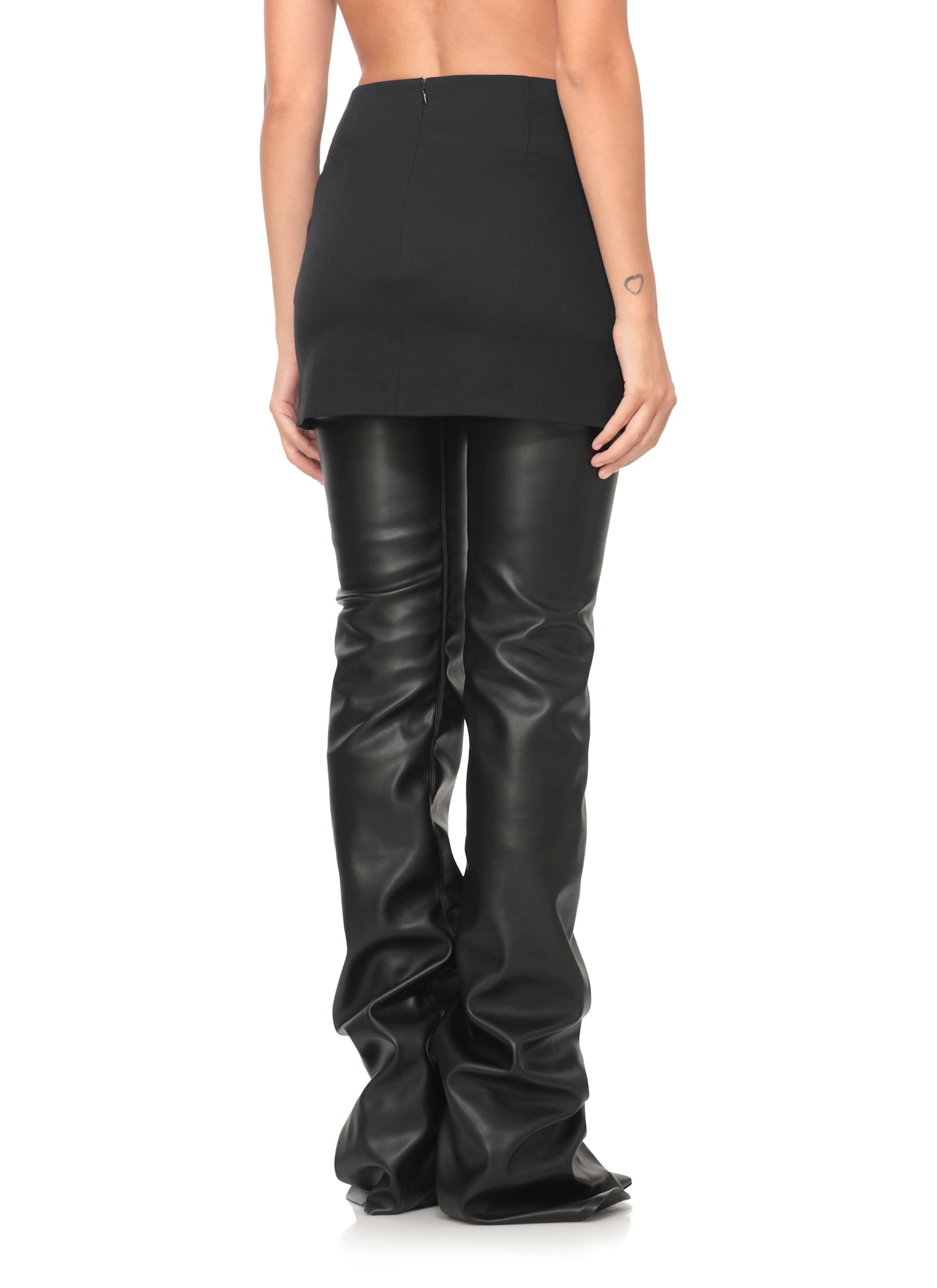 Attico Draped Mini Skirt Metal Embellishment In Black