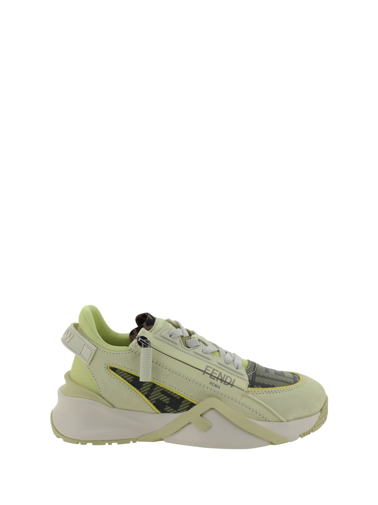 Shop Fendi Flow Runner Sneakers In Burr+nero Golden+lim