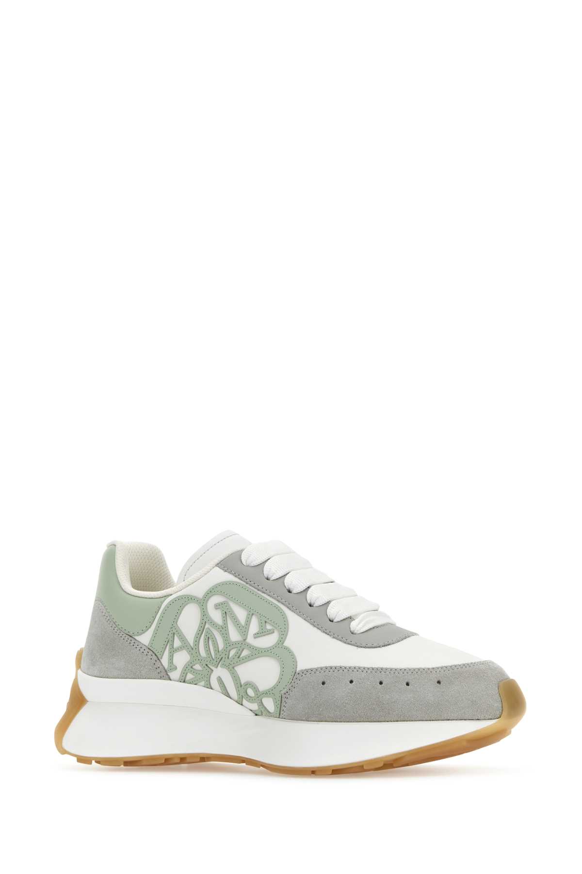 ALEXANDER MCQUEEN MULTICOLOR LEATHER AND SUEDE SPRINT RUNNER SNEAKERS