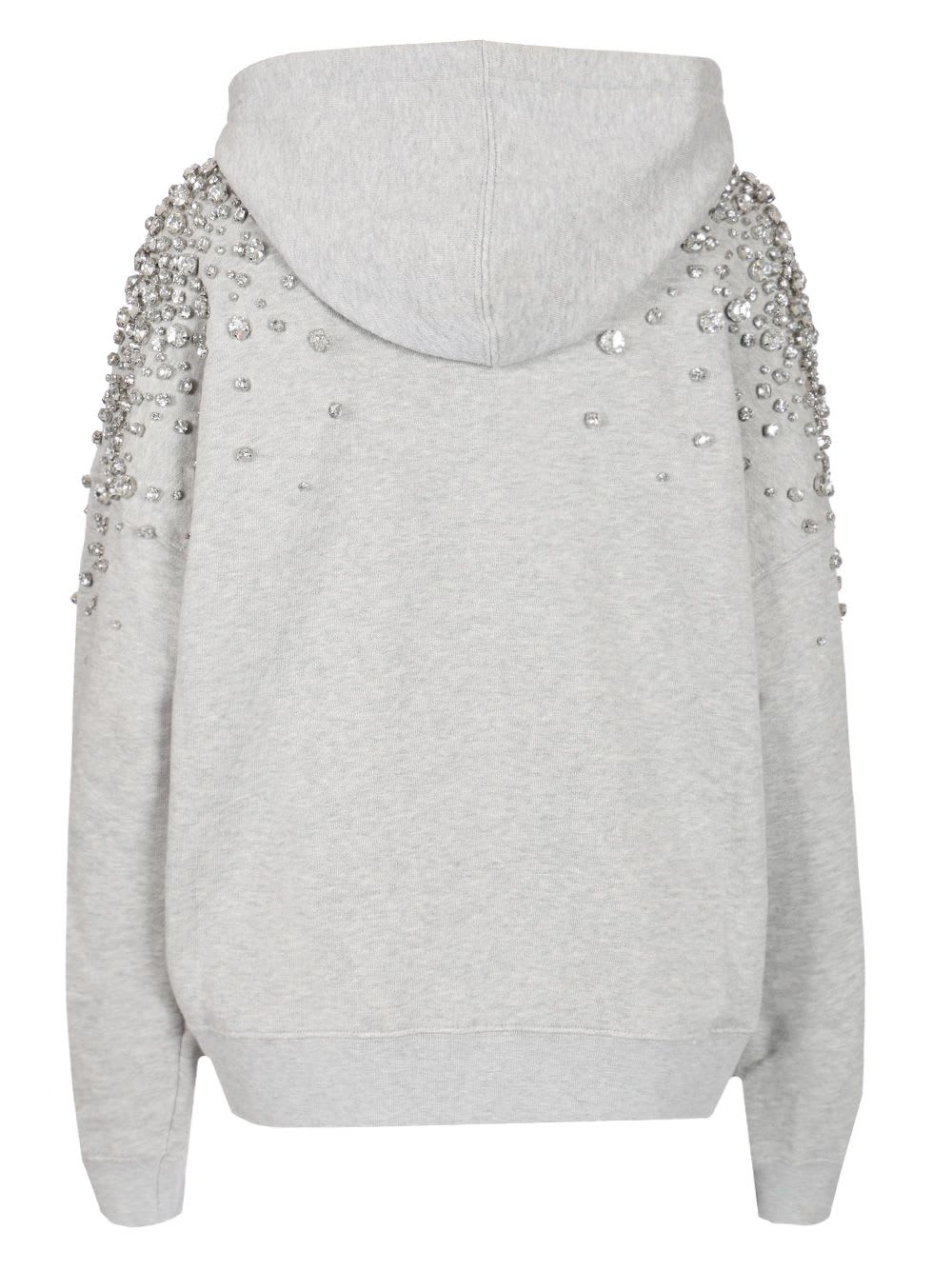 Golden Goose Grey Hoodie With Crystals In White
