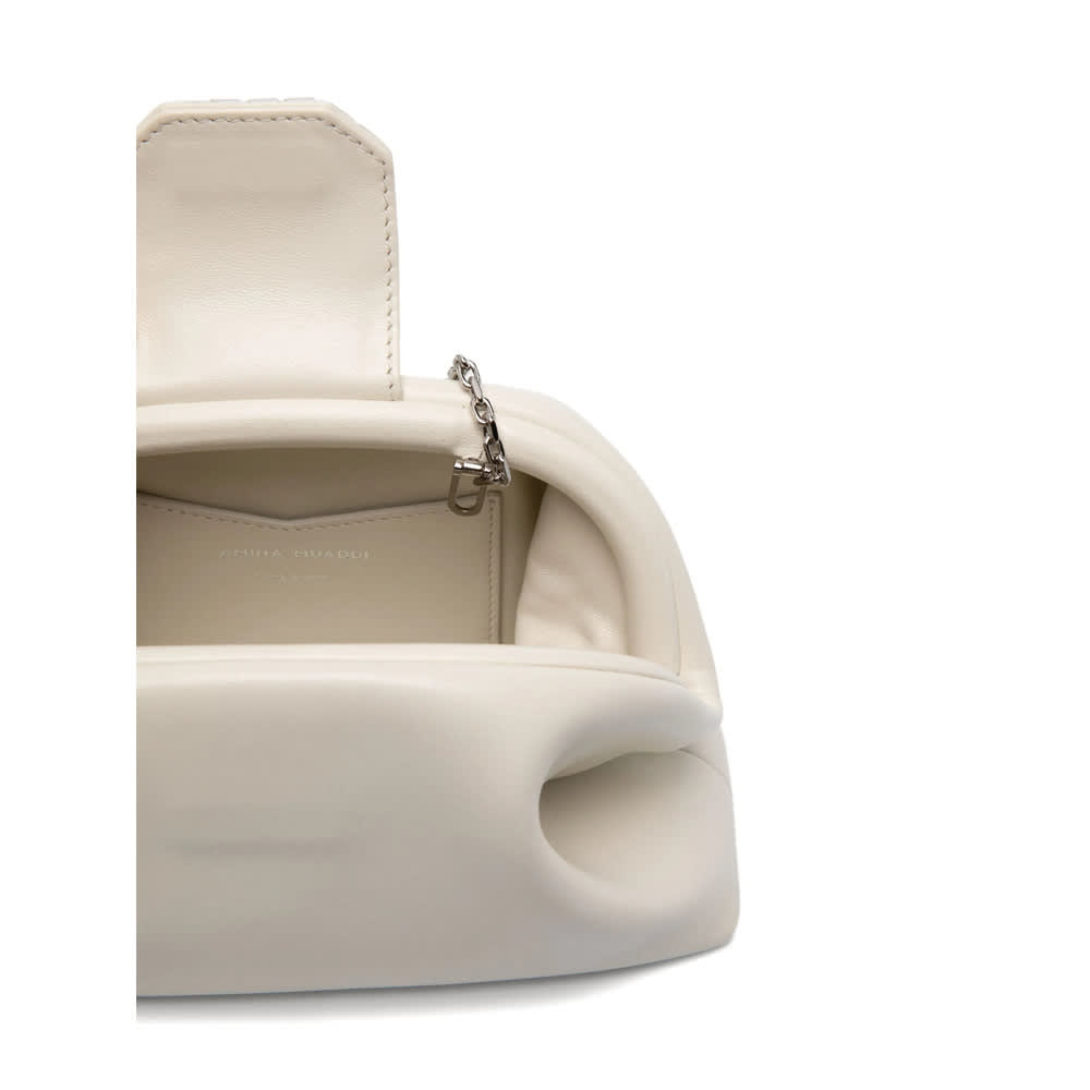 Amina Muaddi Camelia Embellished Clutch Bag In White