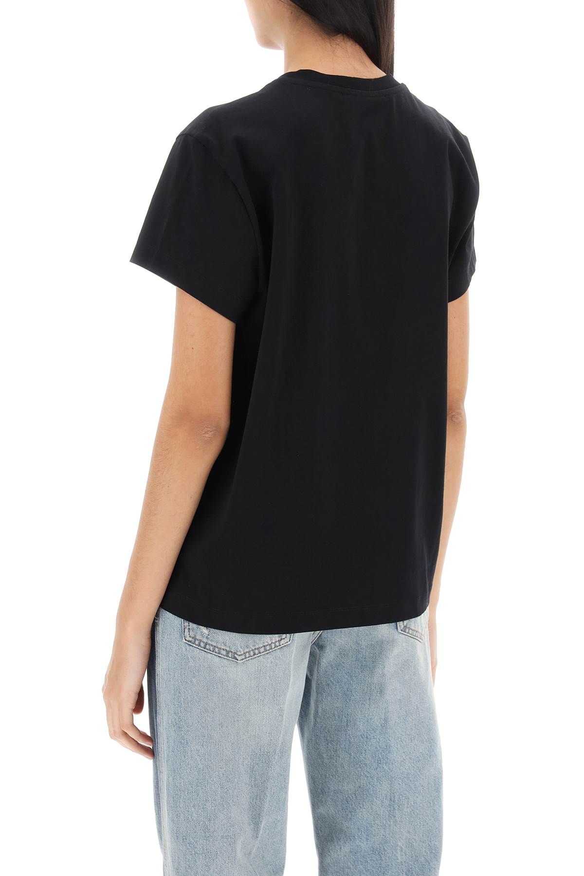 Stella Mccartney Stella Mc Cartney T Shirt With Embroidered Signature In Black
