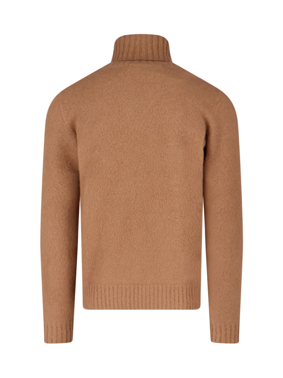 Drumohr Man Turtleneck Camel Size 44 Lambswool In Brown
