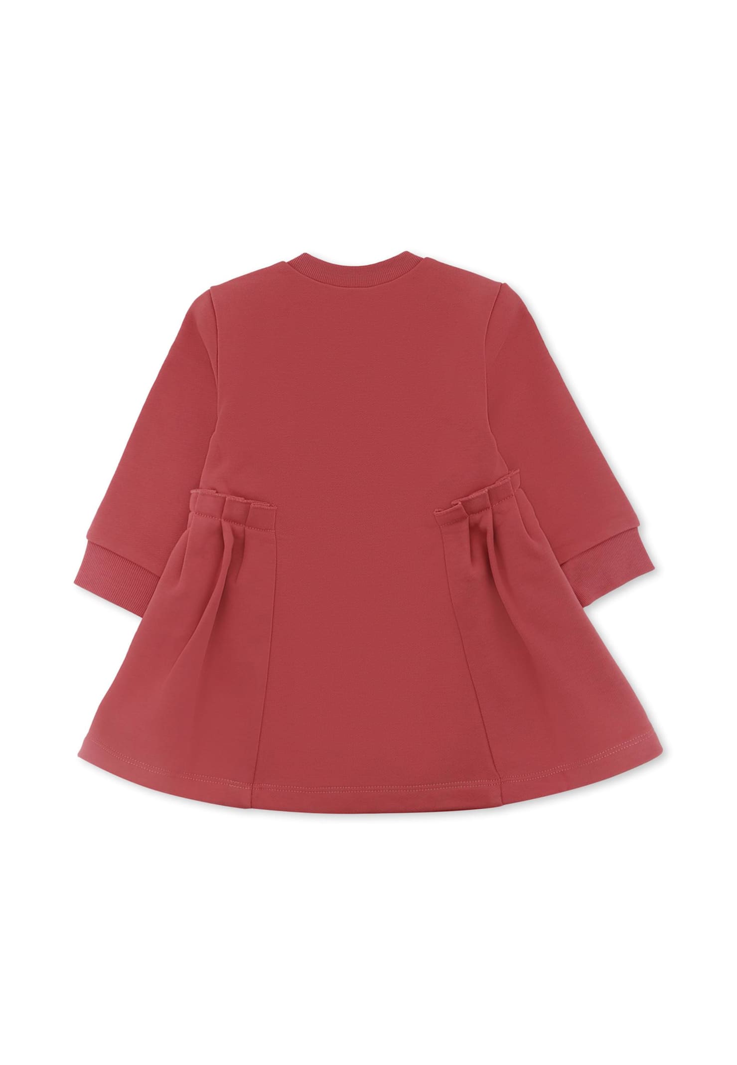 Marni Pink Dress For Baby Girl With Logo In Brown