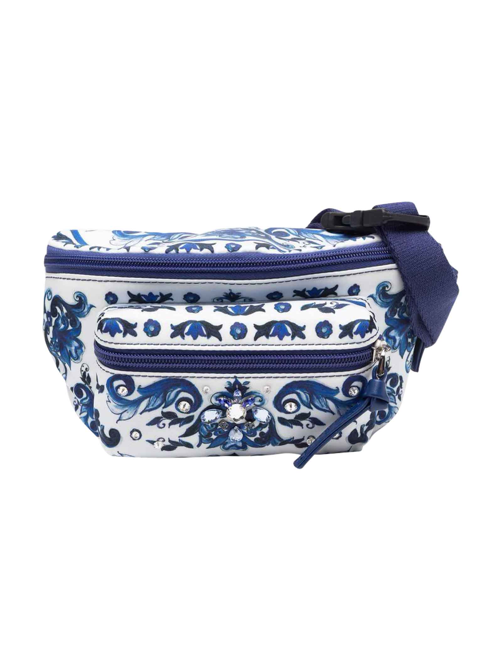 Dolce & Gabbana Blue And White Pouch Unisex