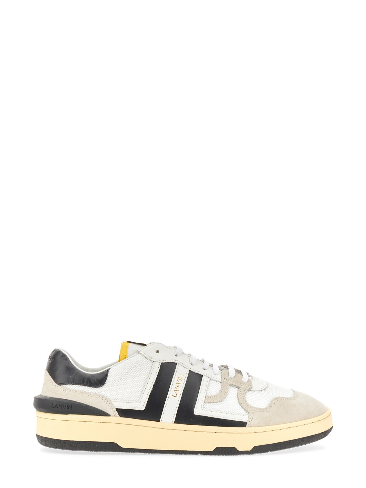 Shop Lanvin Sneaker Clay Low Top In White/black