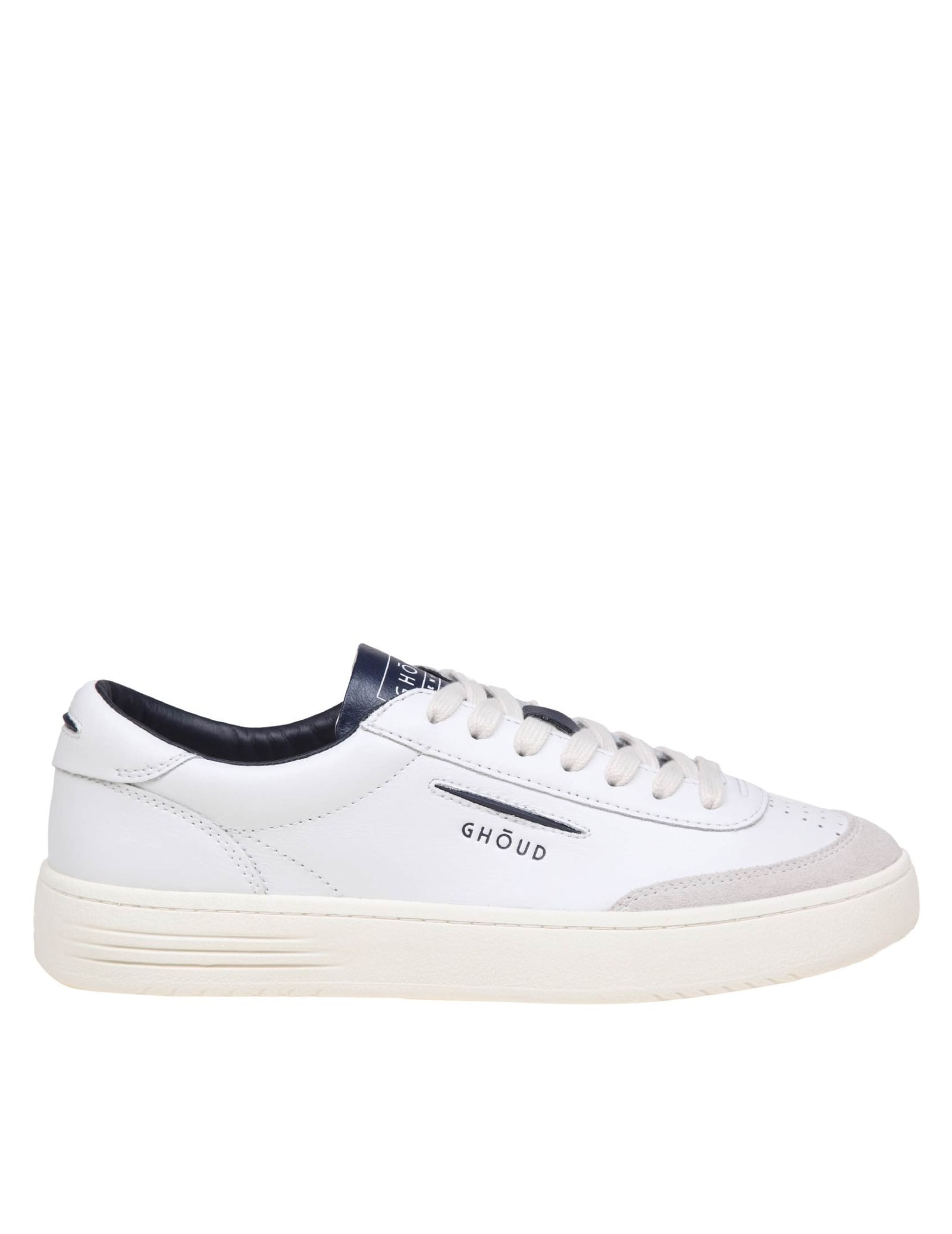 Lido Low Sneakers In White/blue Leather And Suede