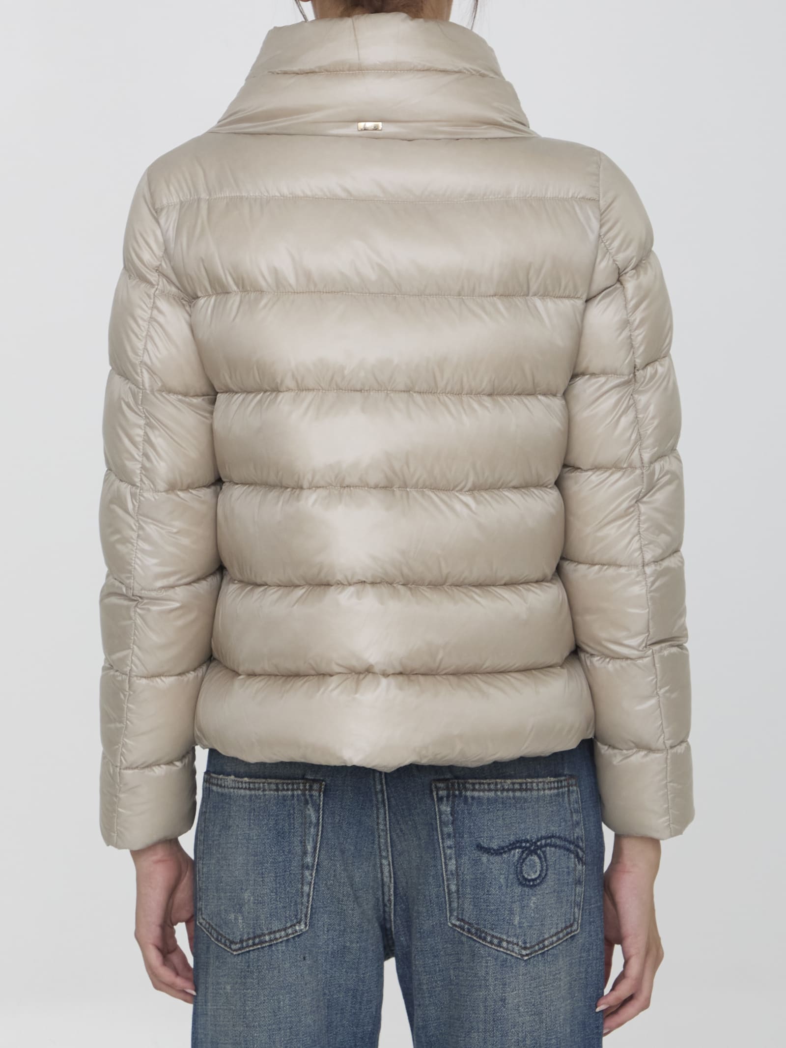 Shop Herno Down Jacket In Nylon In Chantilly