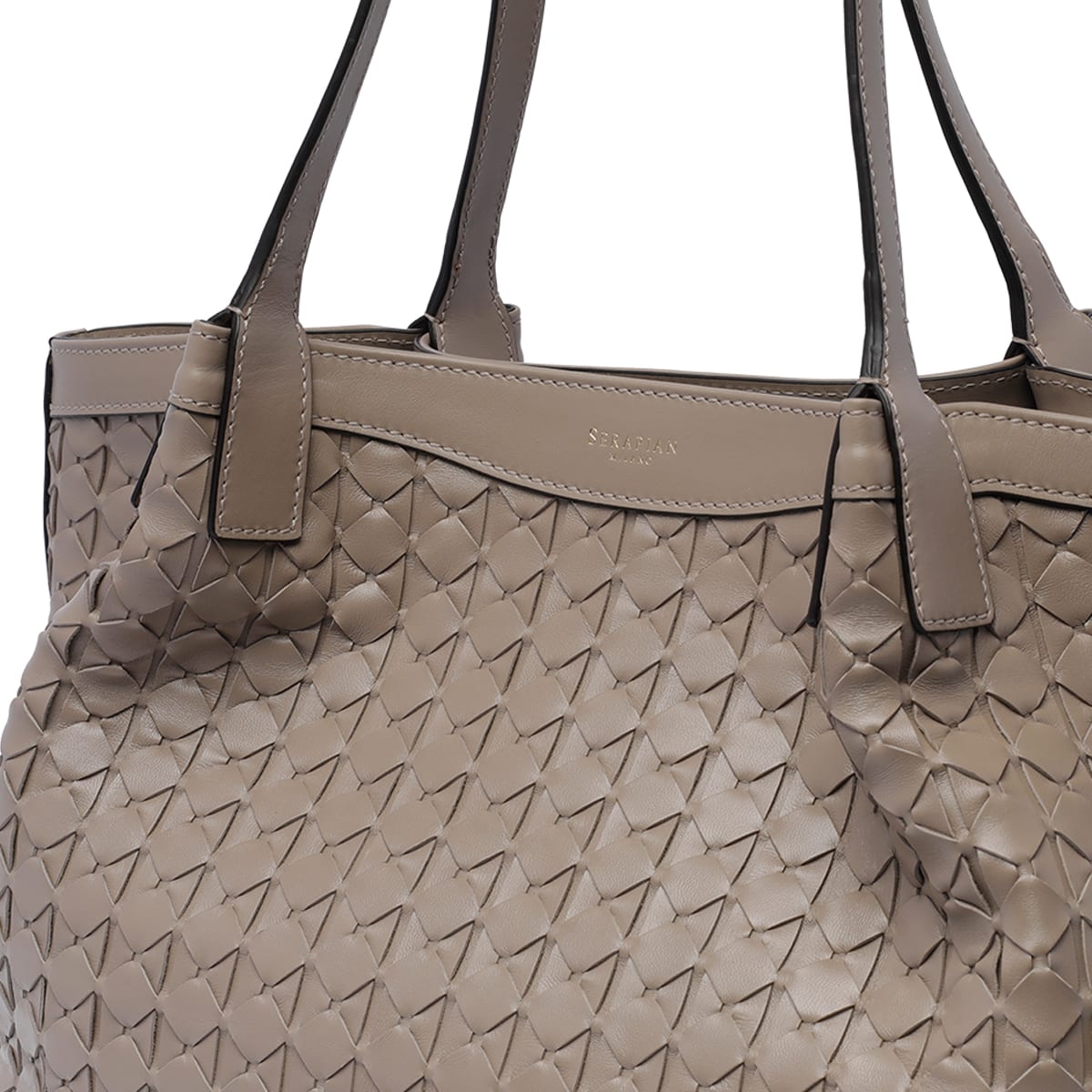 Shop Serapian Small Secret Mosaico Shoulder Bag In Beige