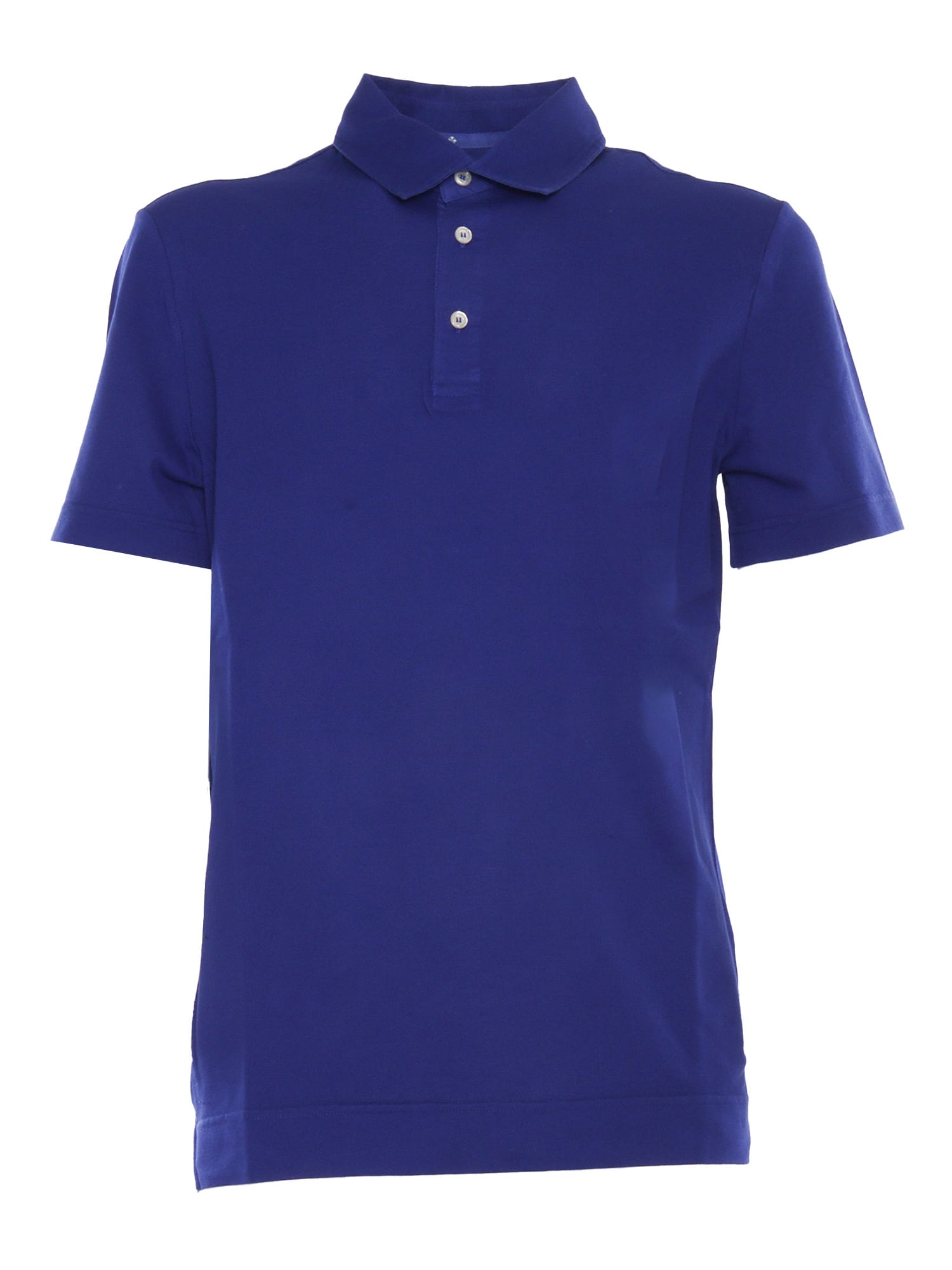 Shop Ballantyne Polo Neck Short Sleeves Piquet In Blue