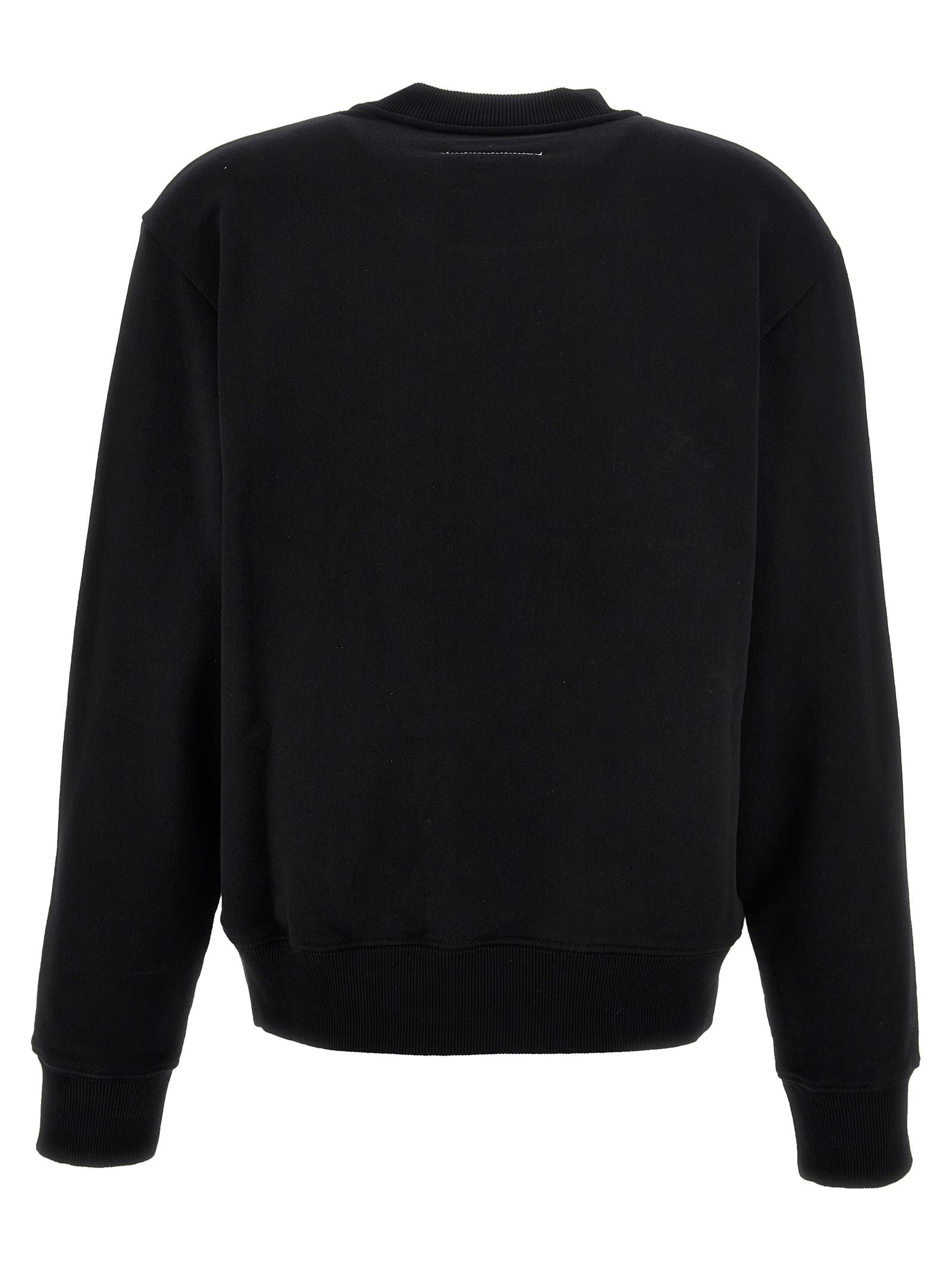 Shop Mm6 Maison Margiela Logo Patch Sweatshirt In Black