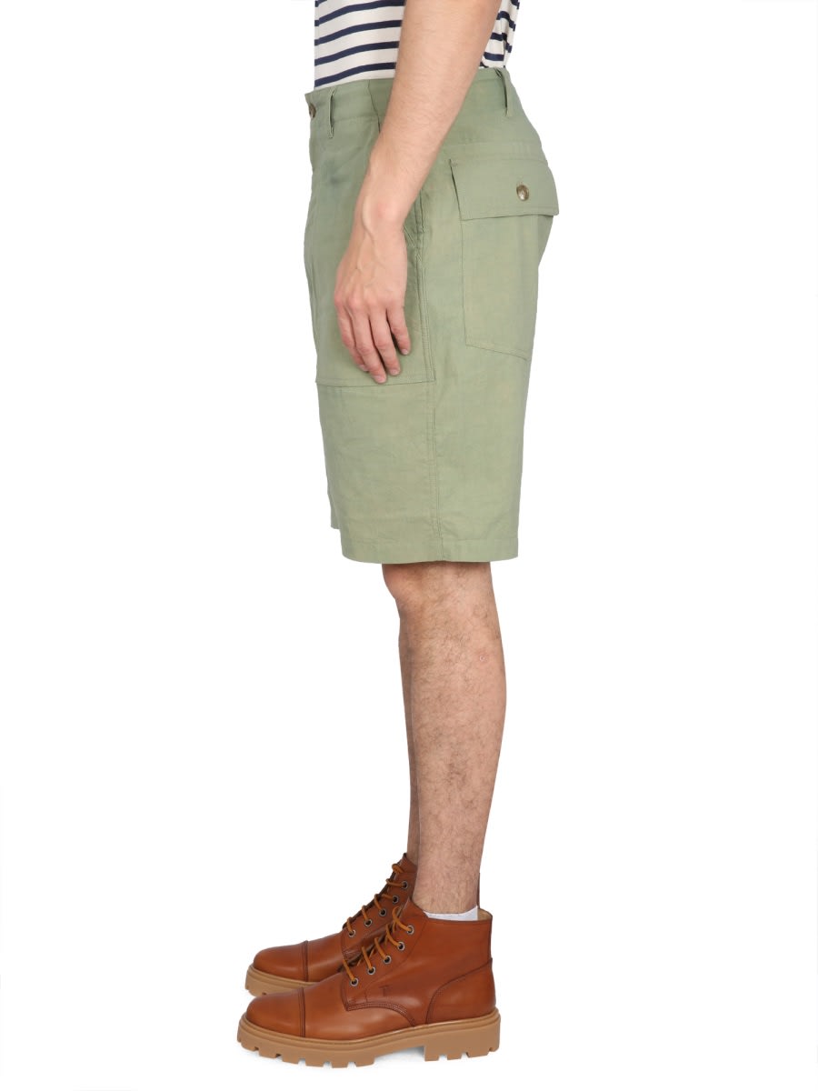 Engineered Garments Button Closure Bermuda Shorts In Green