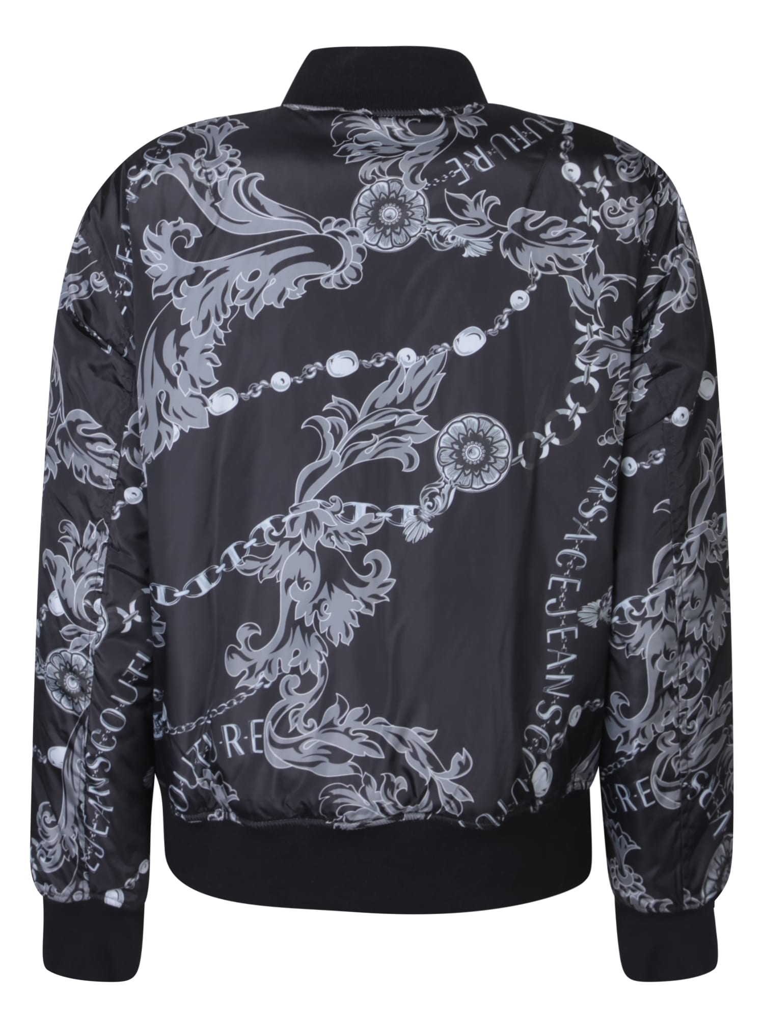 Shop Versace Jeans Couture All-over Baroque Print Black Jacket By